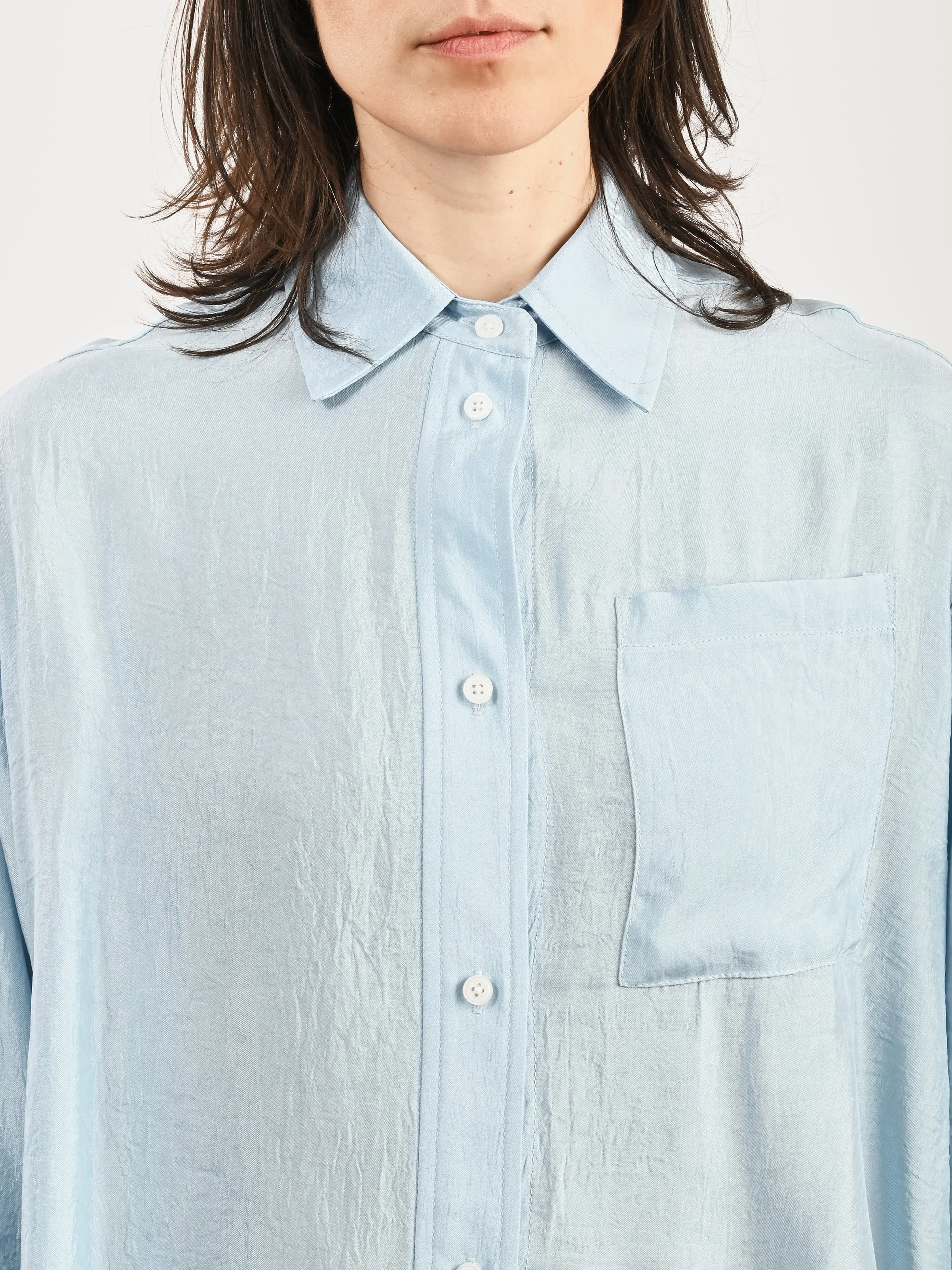 Sky Cropped Button Down Shirt sold by Frances May Houseline product image thumbnail 4