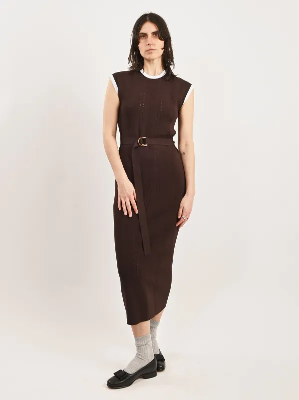 Dark Brown Rhyme Knit Dress sold by Frances May Houseline