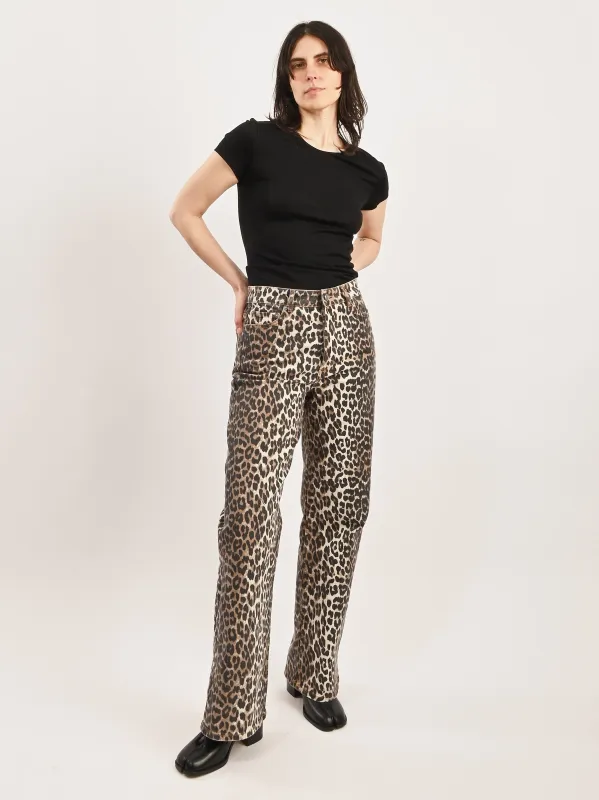 Leopard Print Denim Izey sold by Frances May Houseline
