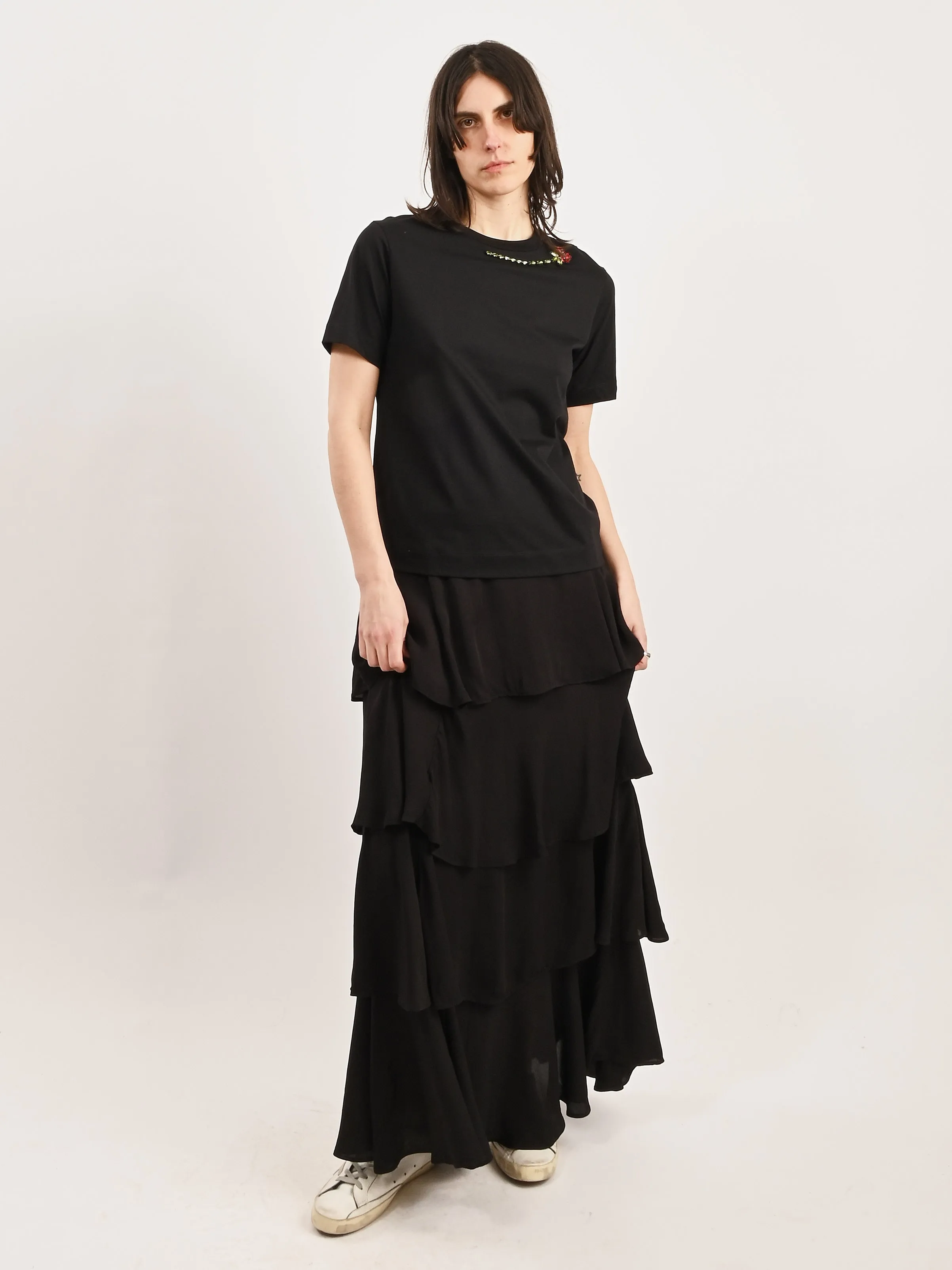 Black/Red/Multi Boy T-Shirt W/Emb sold by Frances May Houseline