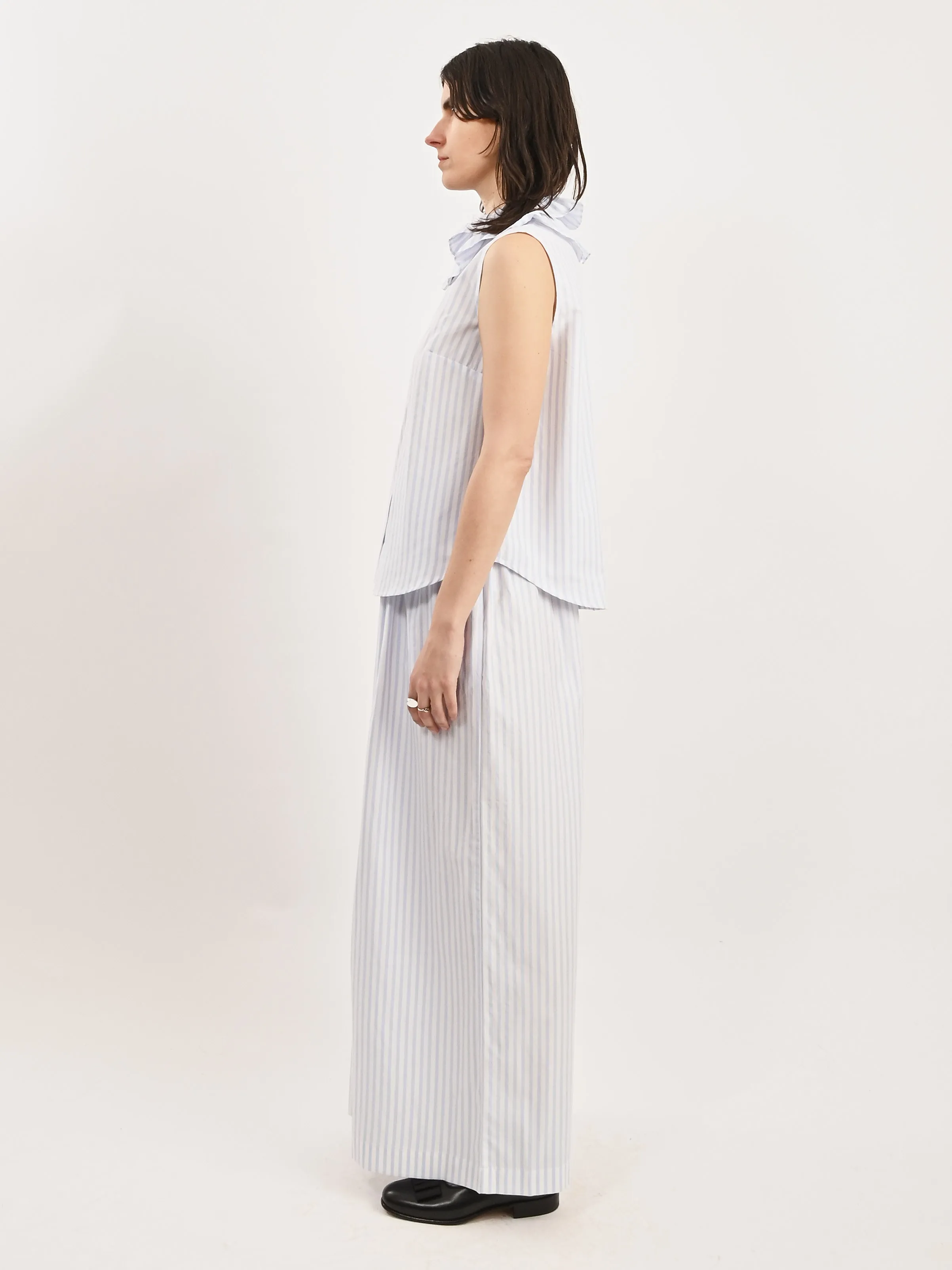 Blue Stripe Apollo Sleeveless Bouse sold by Frances May Houseline product image thumbnail 5