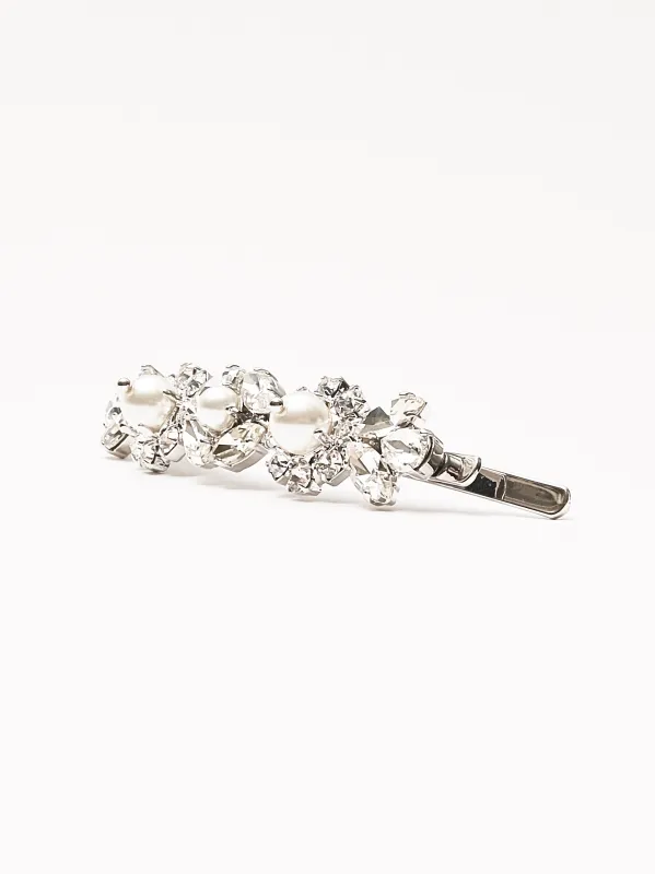 Pearl/Crystal Daisy Floret Hair Clip sold by Frances May Houseline