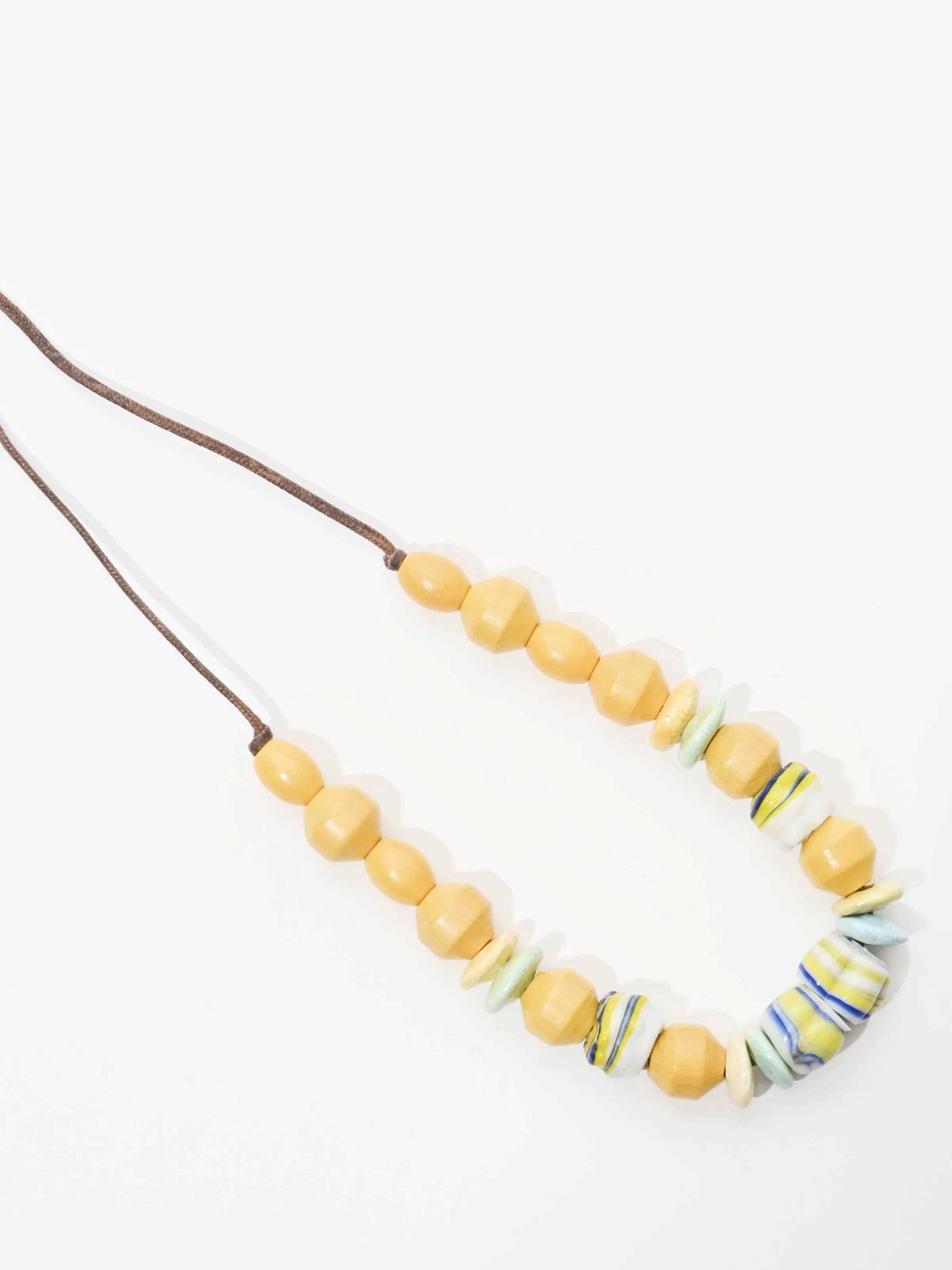 Yellow/Green/Blue Folk Beaded Necklace sold by Frances May Houseline product image thumbnail 2