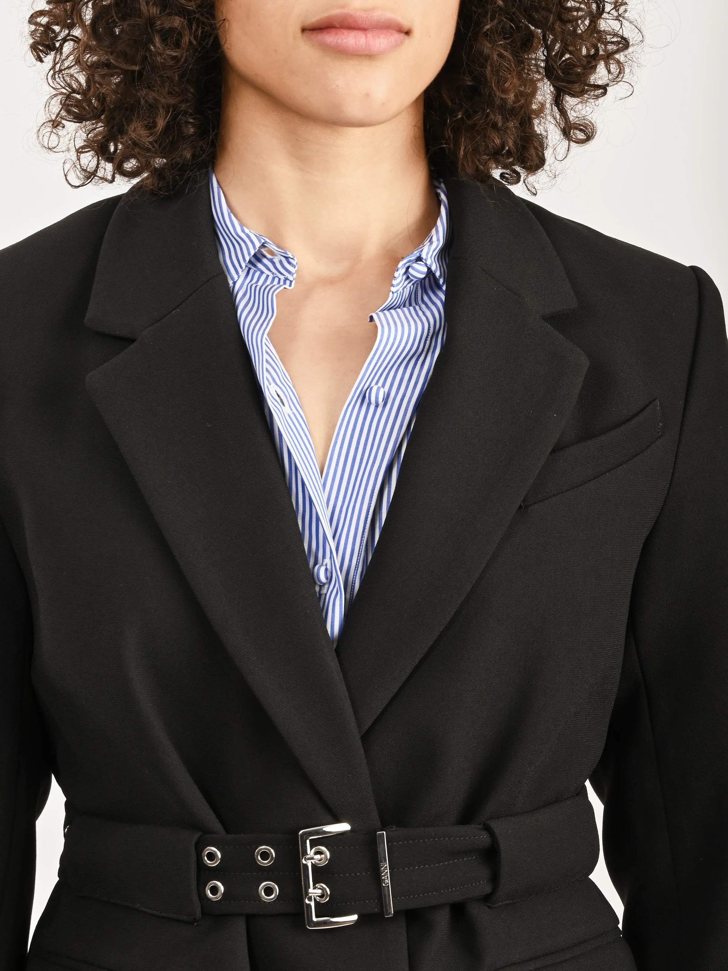 Black Bonded Crepe Blazer sold by Frances May Houseline product image thumbnail 3