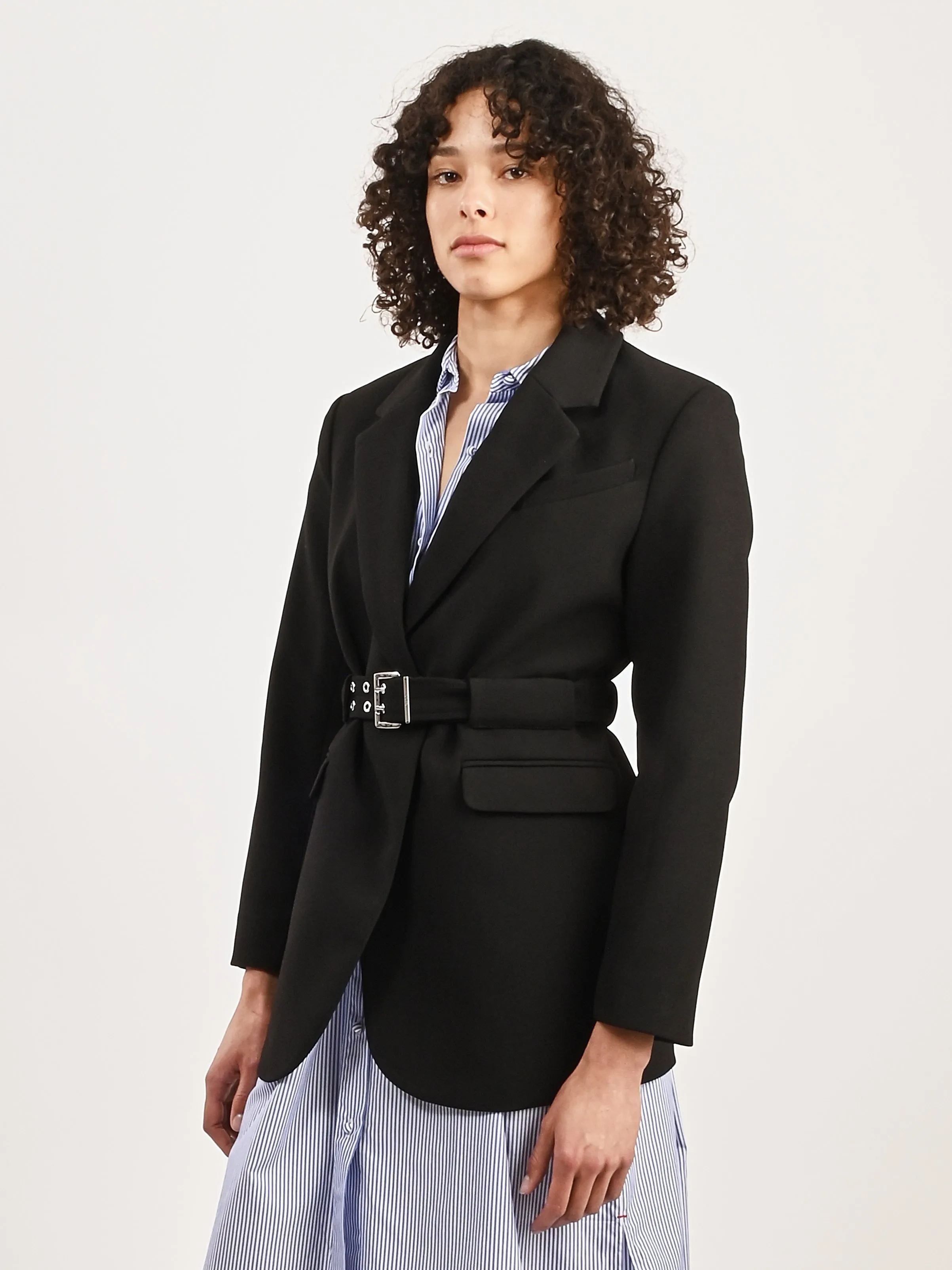 Black Bonded Crepe Blazer sold by Frances May Houseline product image thumbnail 2