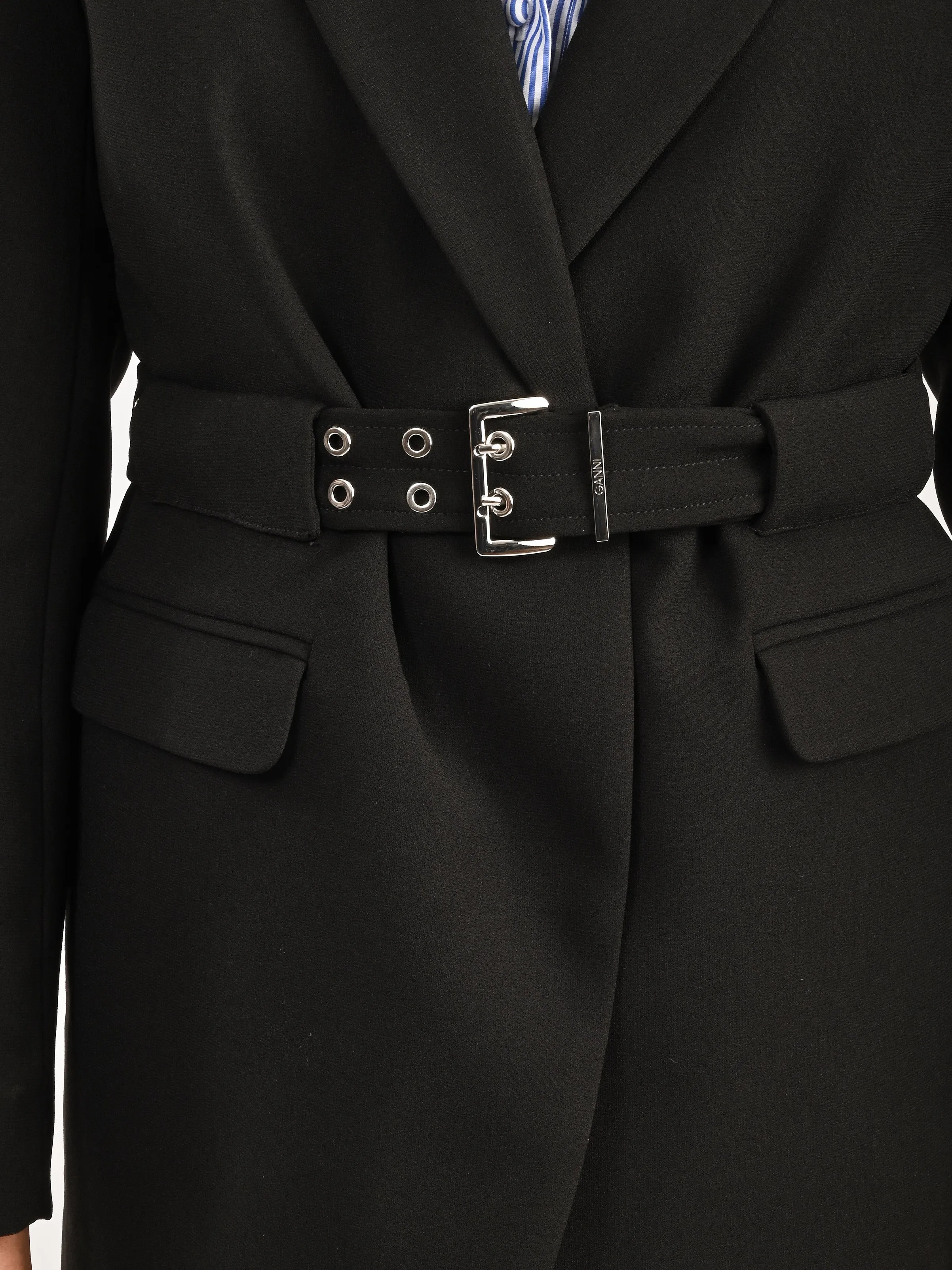 Black Bonded Crepe Blazer sold by Frances May Houseline product image thumbnail 4