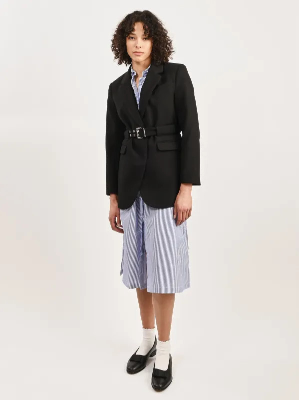 Black Bonded Crepe Blazer sold by Frances May Houseline