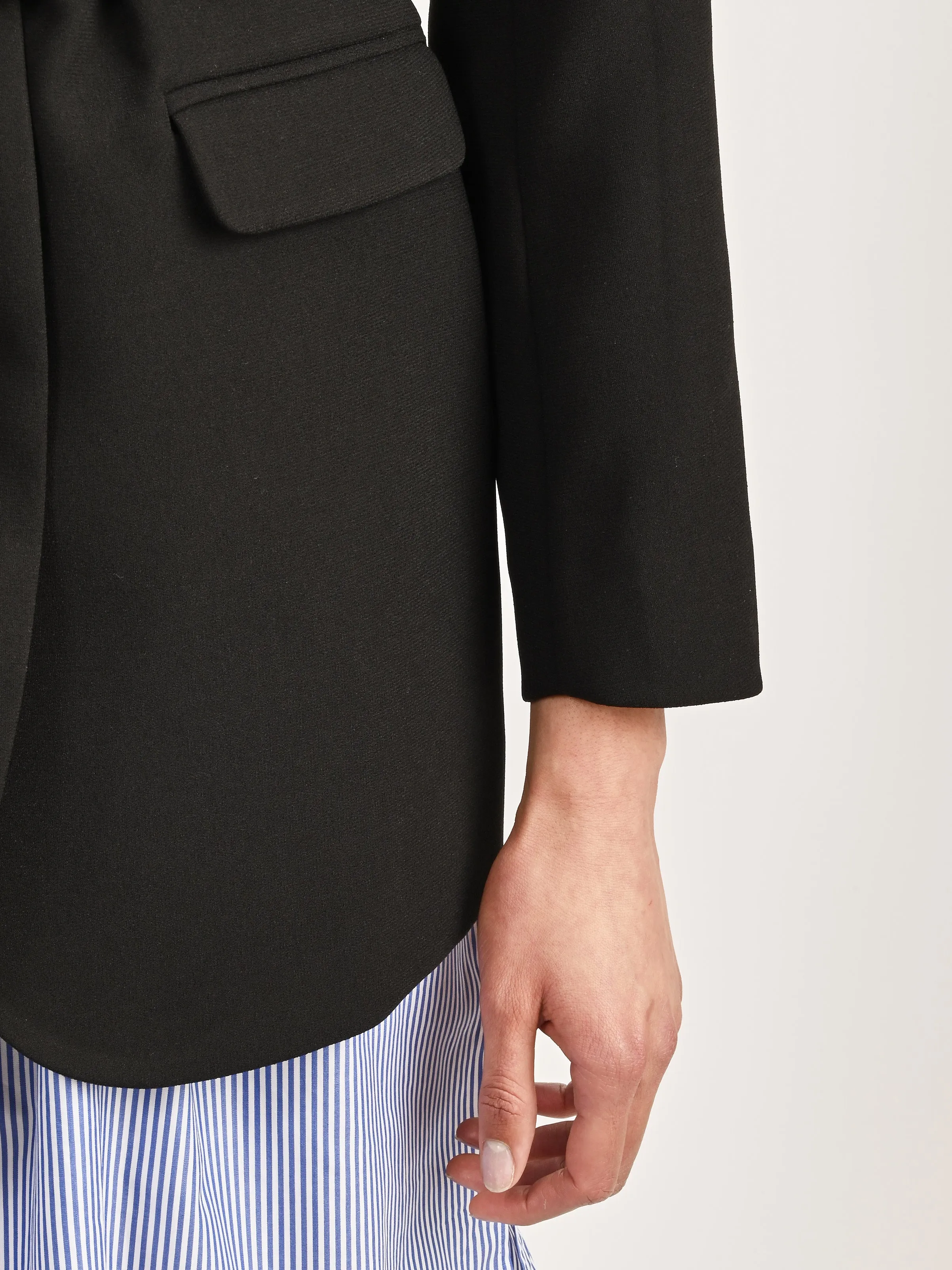 Black Bonded Crepe Blazer sold by Frances May Houseline product image thumbnail 5