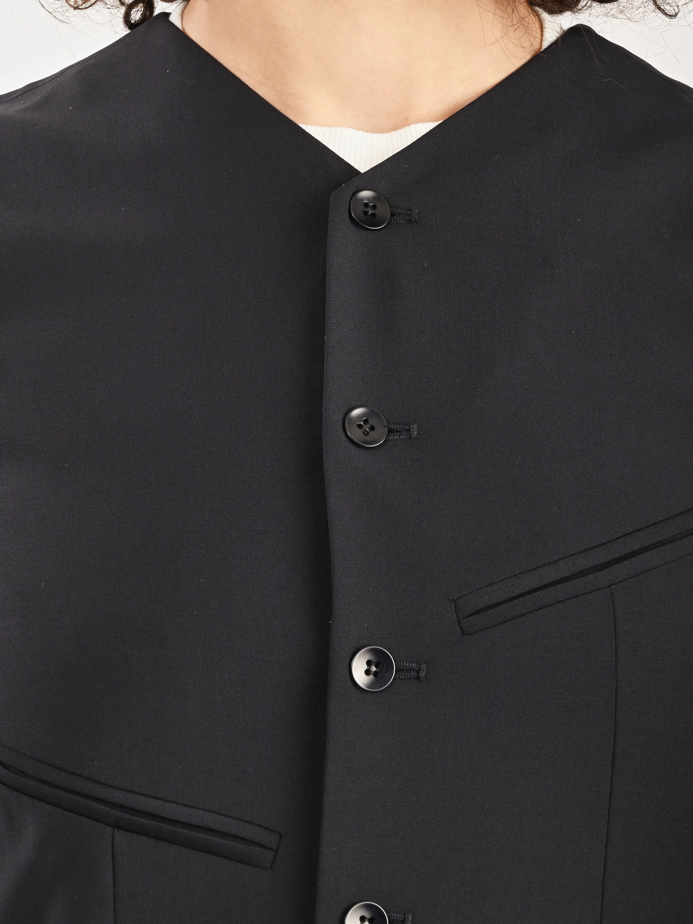 Navy Tropical Wool Easy Vest sold by Frances May Houseline product image thumbnail 3