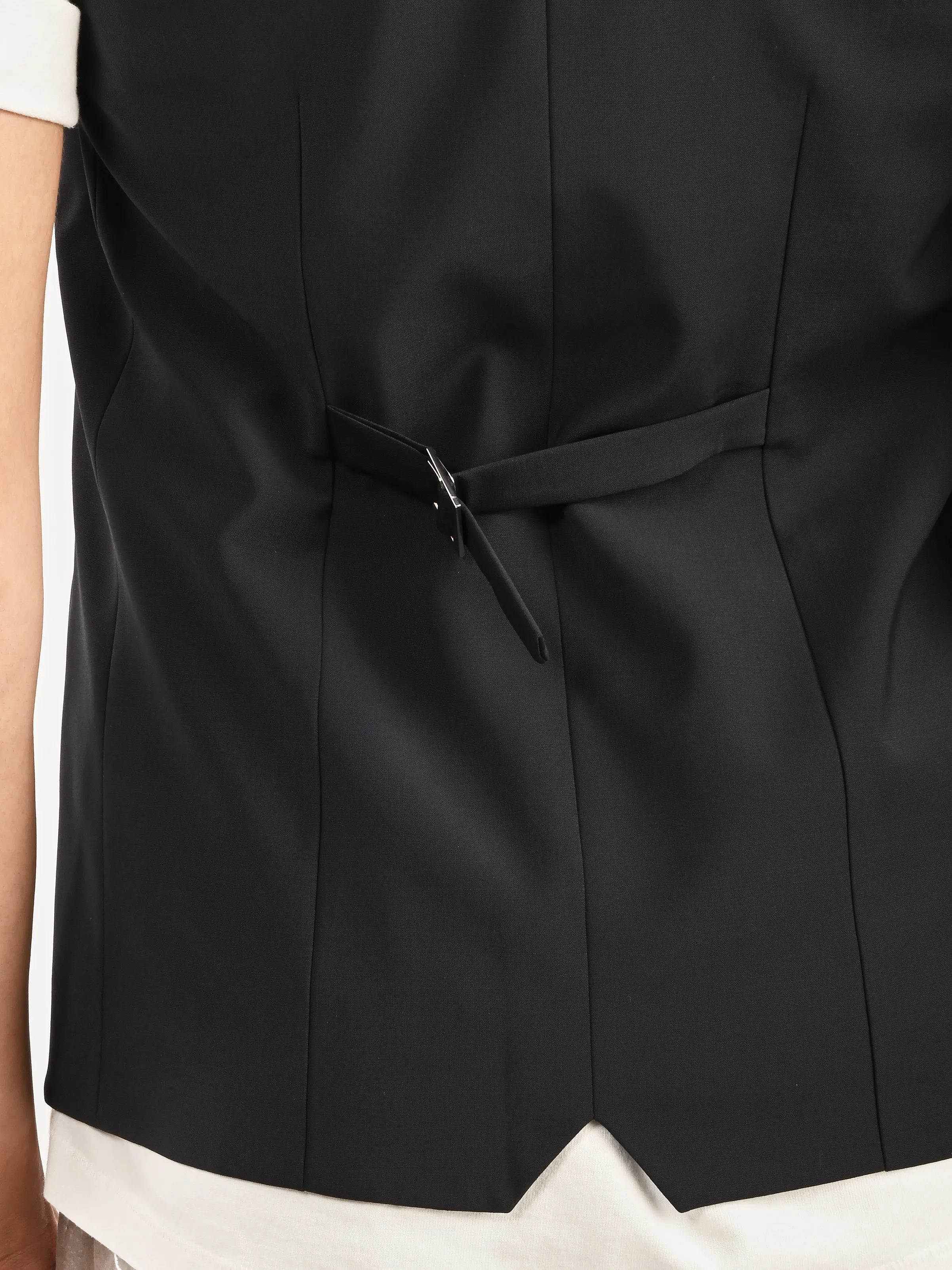 Navy Tropical Wool Easy Vest sold by Frances May Houseline product image thumbnail 5