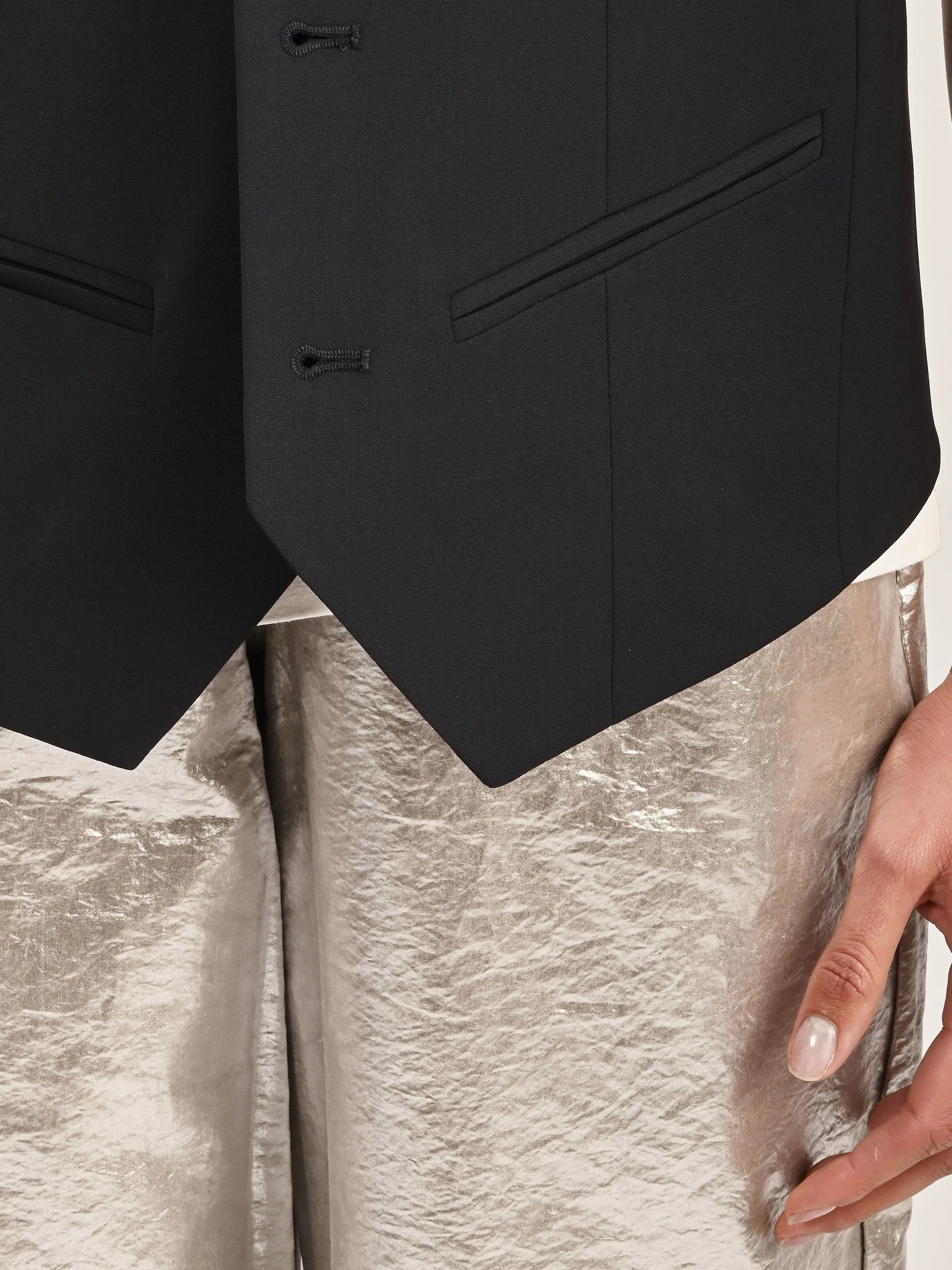 Navy Tropical Wool Easy Vest sold by Frances May Houseline product image thumbnail 4