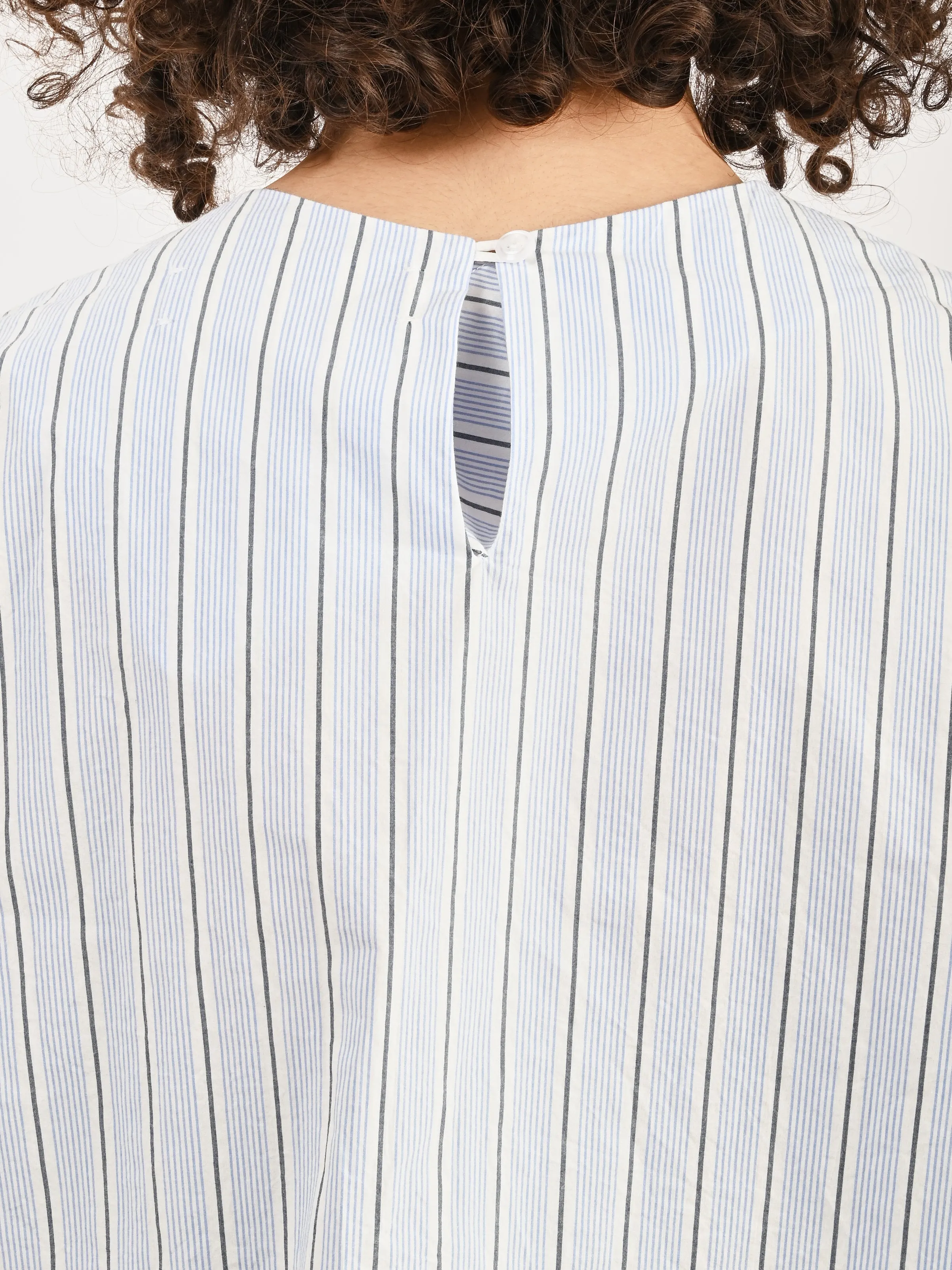 Blue/Black Stripe Jeanne Blouse sold by Frances May Houseline product image thumbnail 4