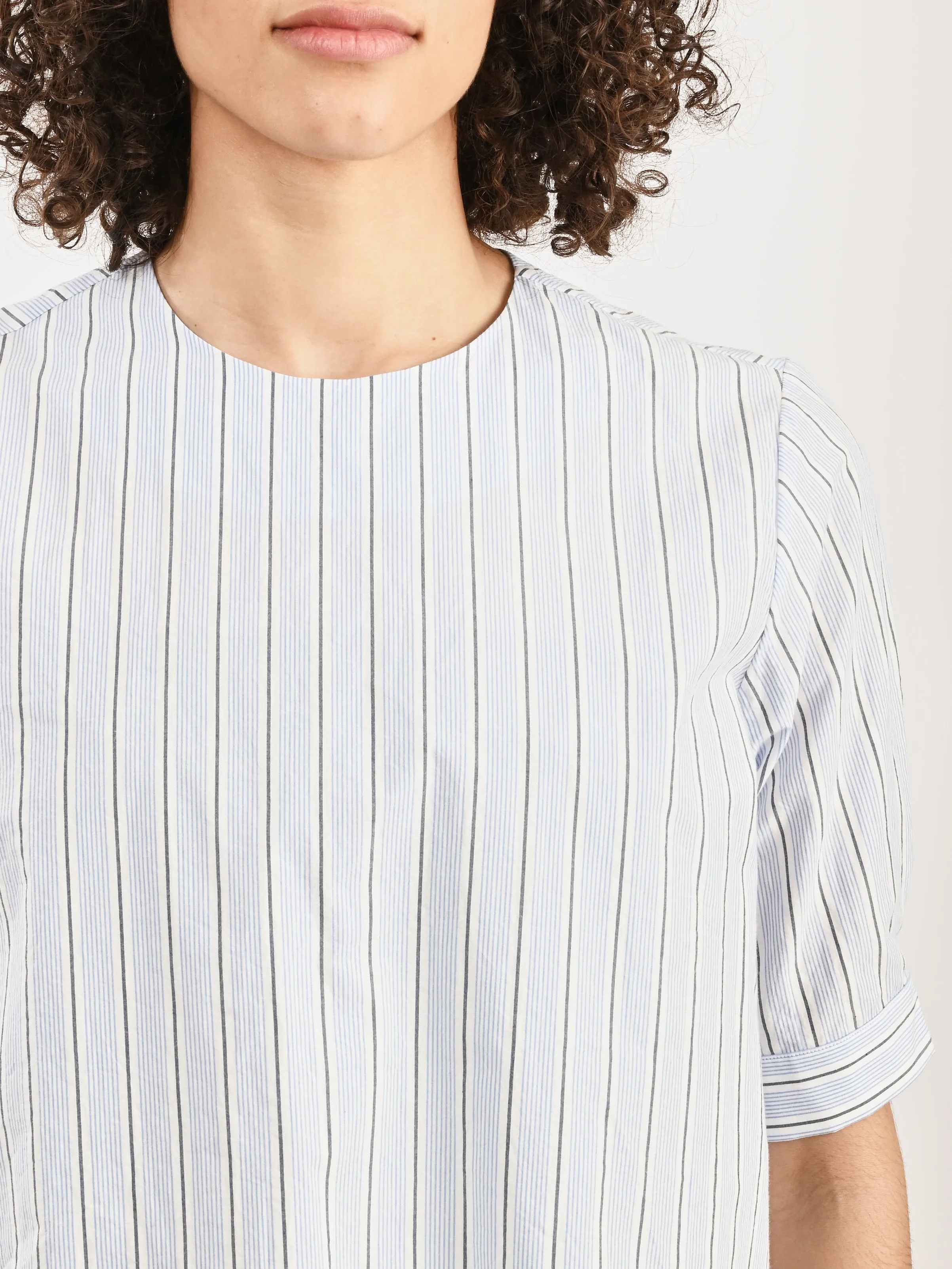 Blue/Black Stripe Jeanne Blouse sold by Frances May Houseline product image thumbnail 3