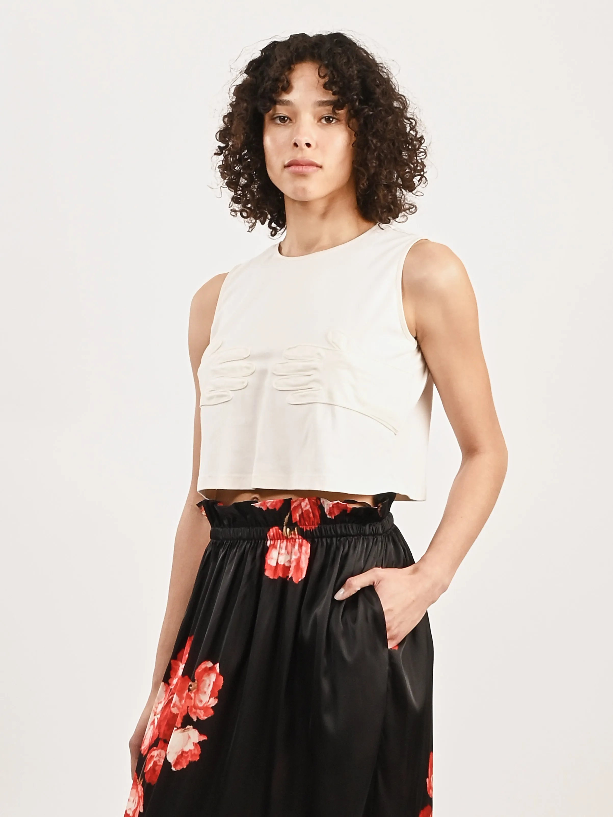 Cream Glove Crop Shell sold by Frances May Houseline product image thumbnail 2