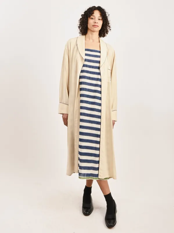 Cream Silk Embroidered Robe sold by Frances May Houseline