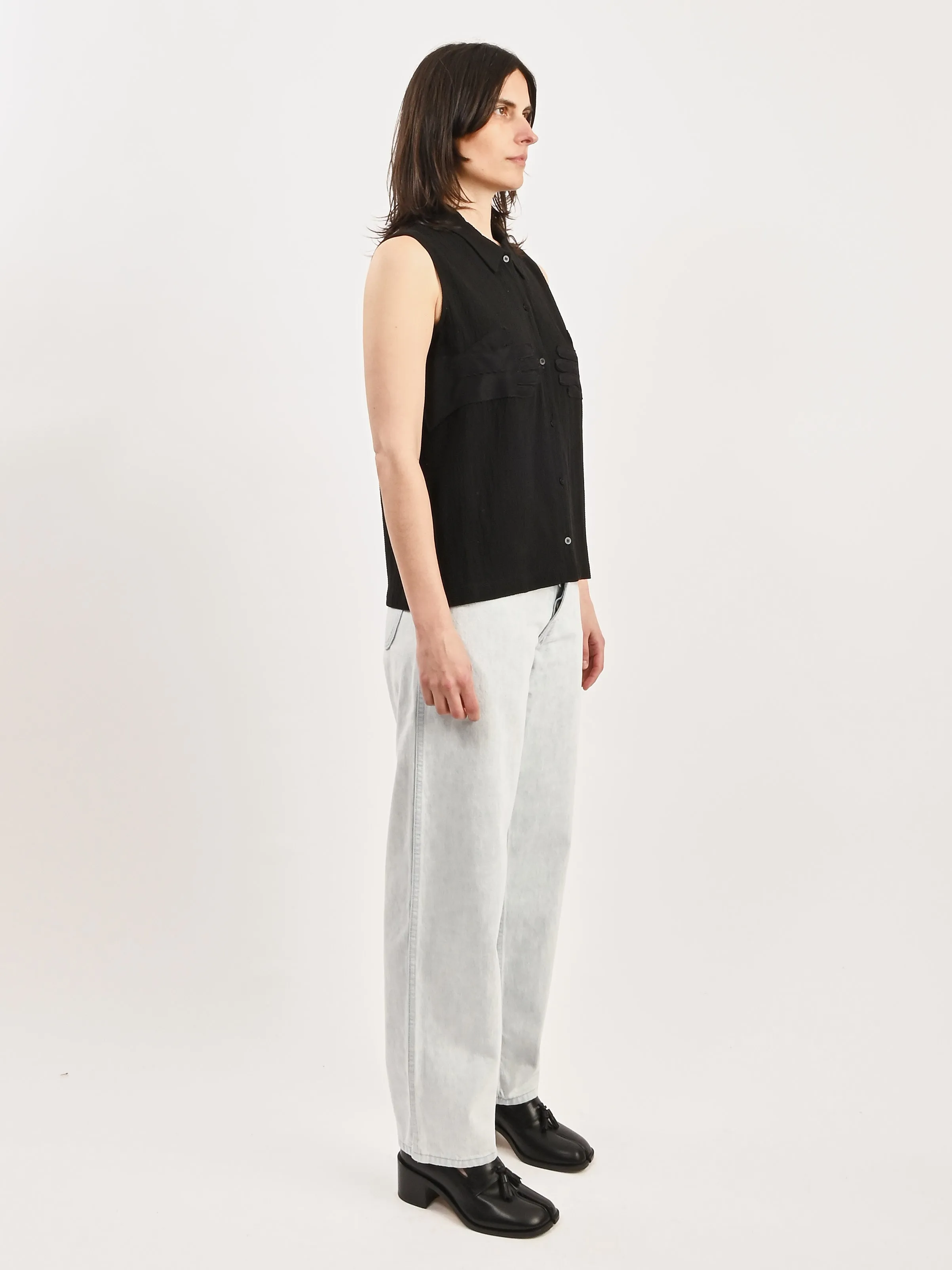 Black Glove Sleeveless Shirt sold by Frances May Houseline product image thumbnail 5