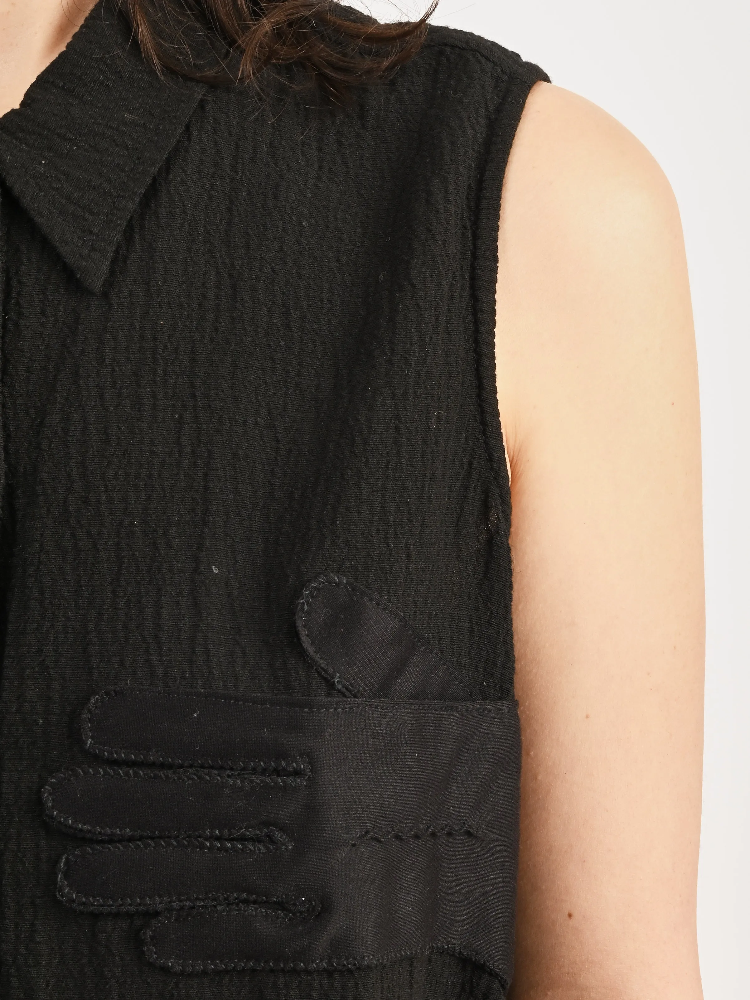 Black Glove Sleeveless Shirt sold by Frances May Houseline product image thumbnail 4
