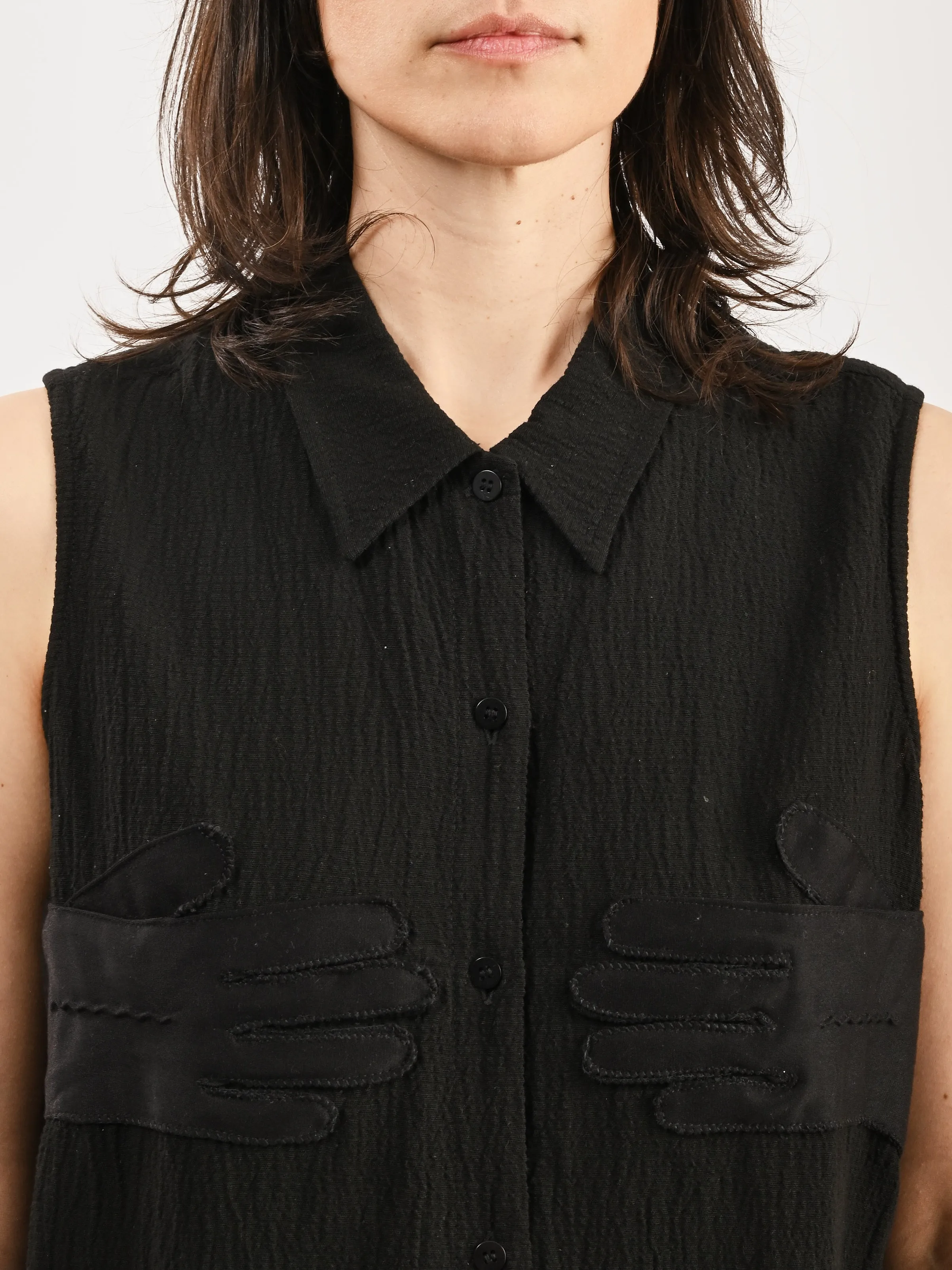 Black Glove Sleeveless Shirt sold by Frances May Houseline product image thumbnail 3