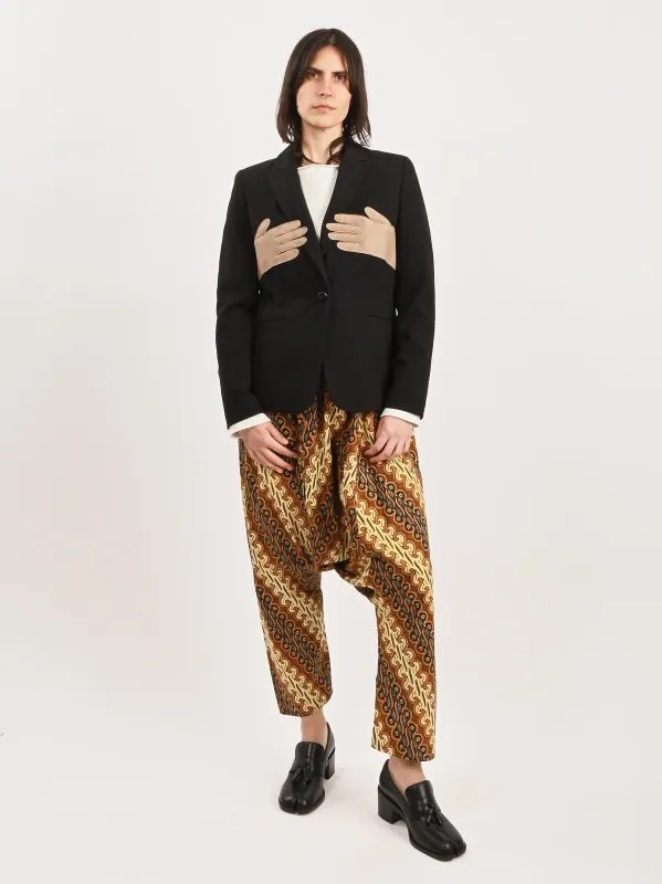 Black/Taupe Glove Blazer sold by Frances May Houseline