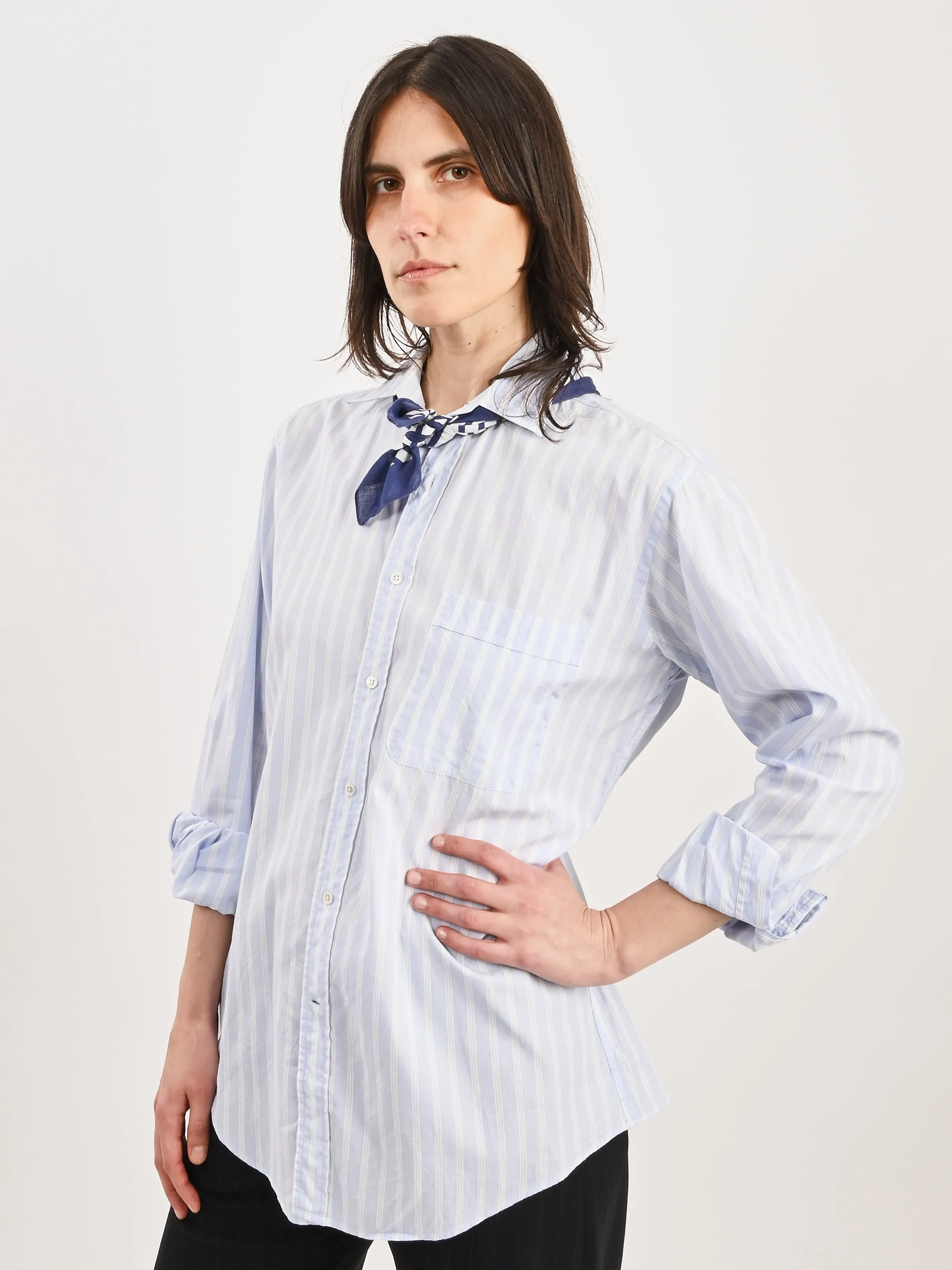 Little Striped Blue/White Scarf sold by Frances May Houseline product image thumbnail 2