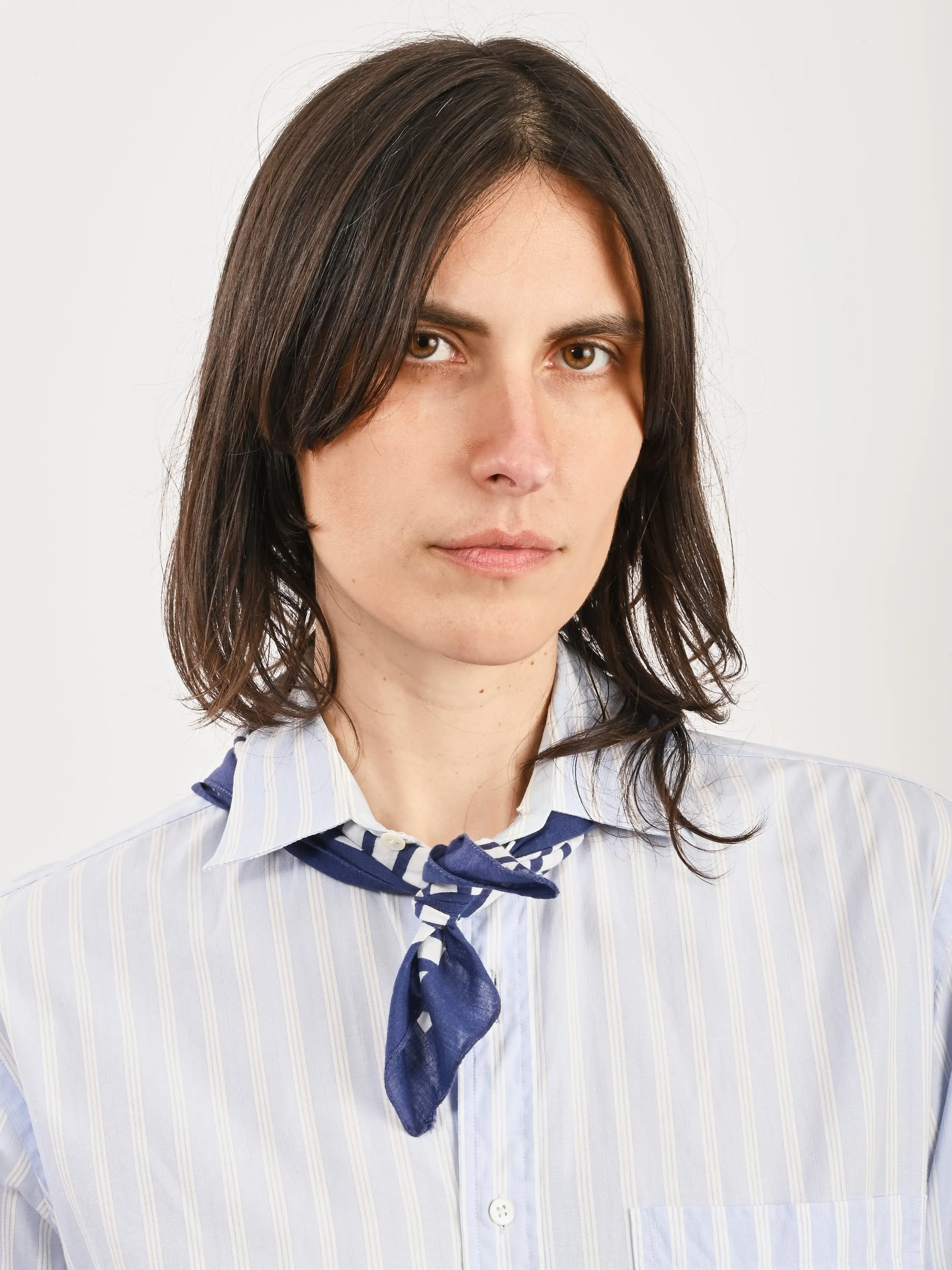 Little Striped Blue/White Scarf sold by Frances May Houseline product image thumbnail 5