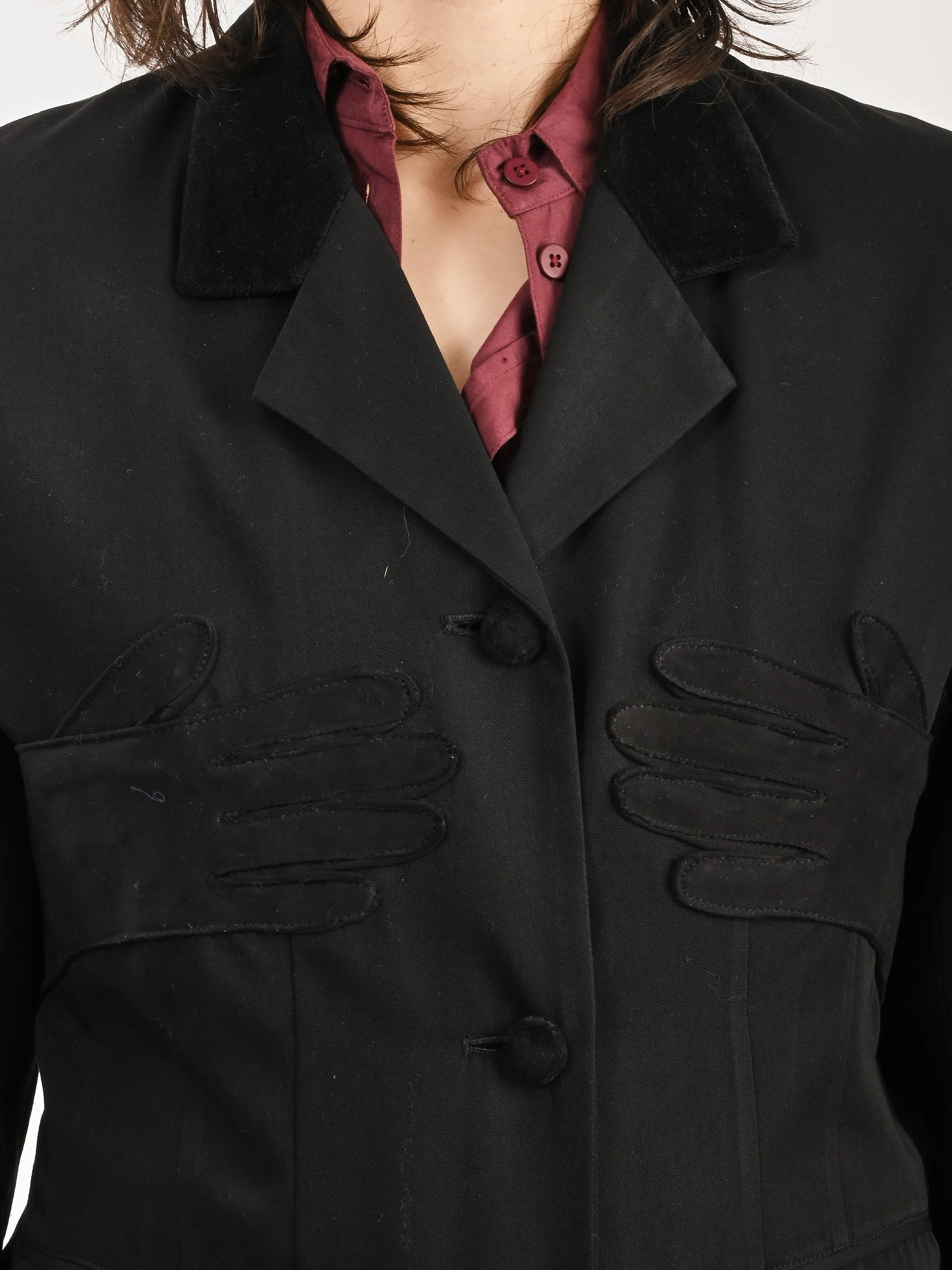 Black Glove Velvet Blazer sold by Frances May Houseline product image thumbnail 3