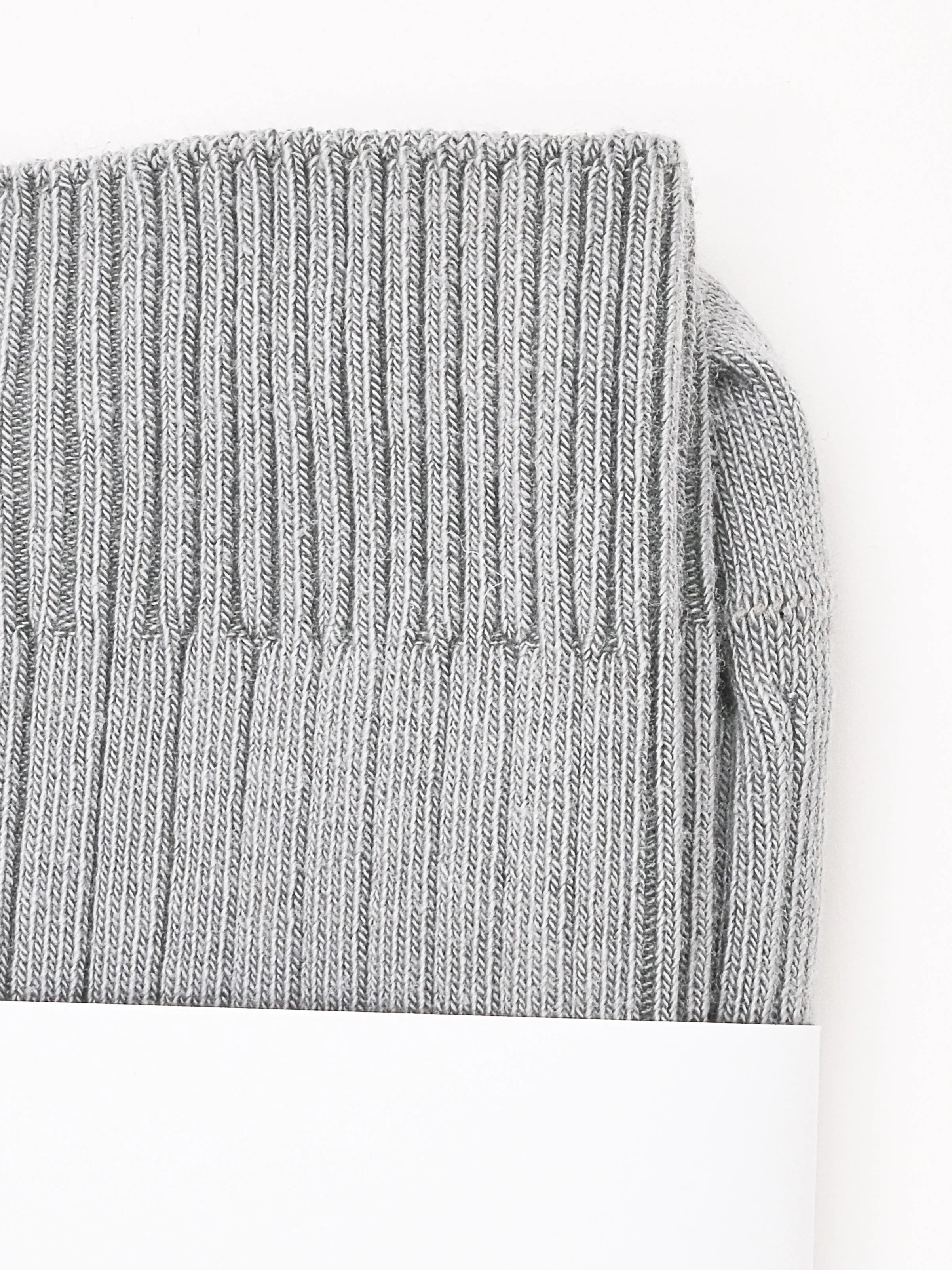 Simon Grey Rib Overankle Socks sold by Frances May Houseline