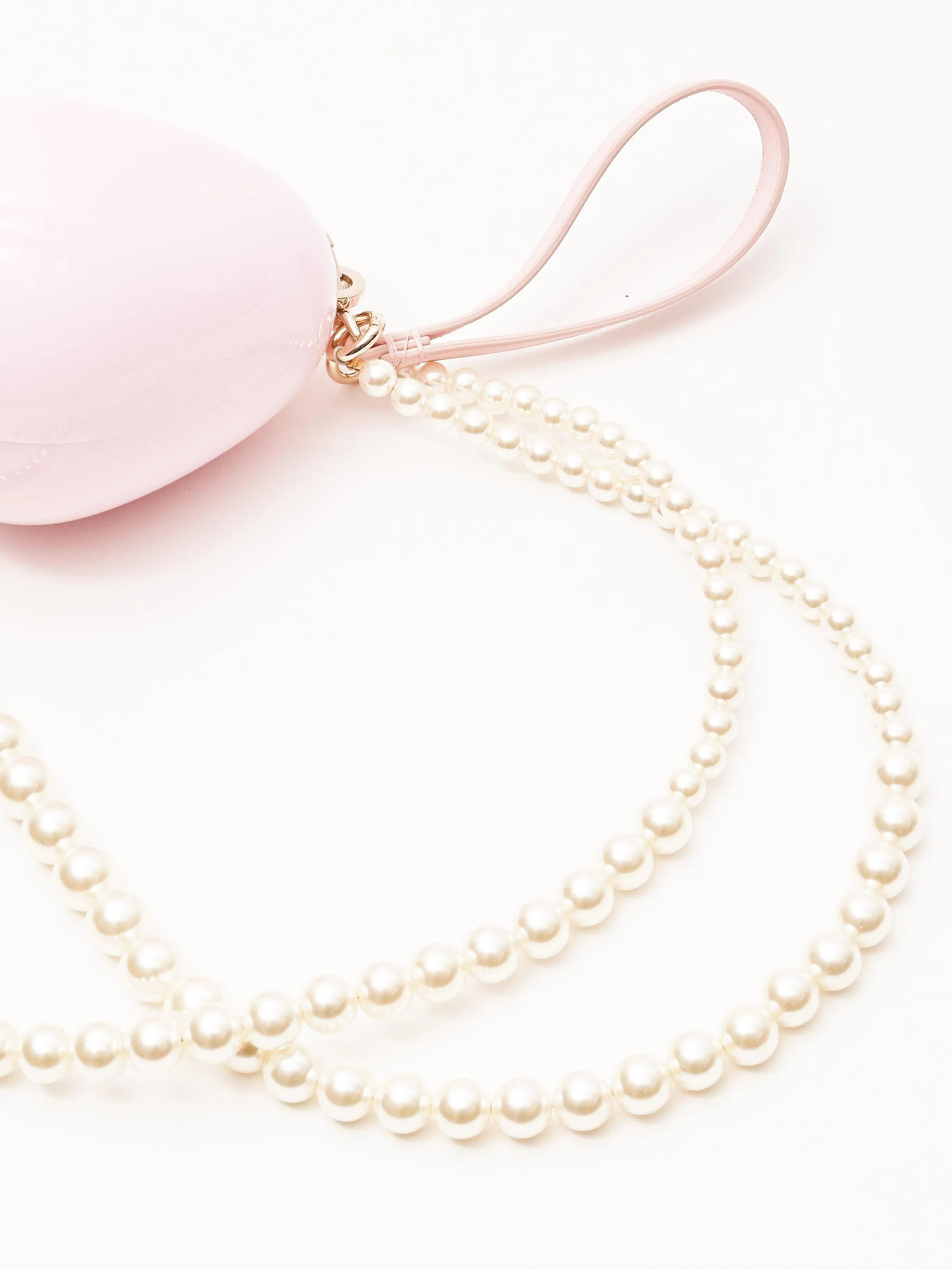 Pink Micro Egg Bag W/Pearl Crossbody sold by Frances May Houseline