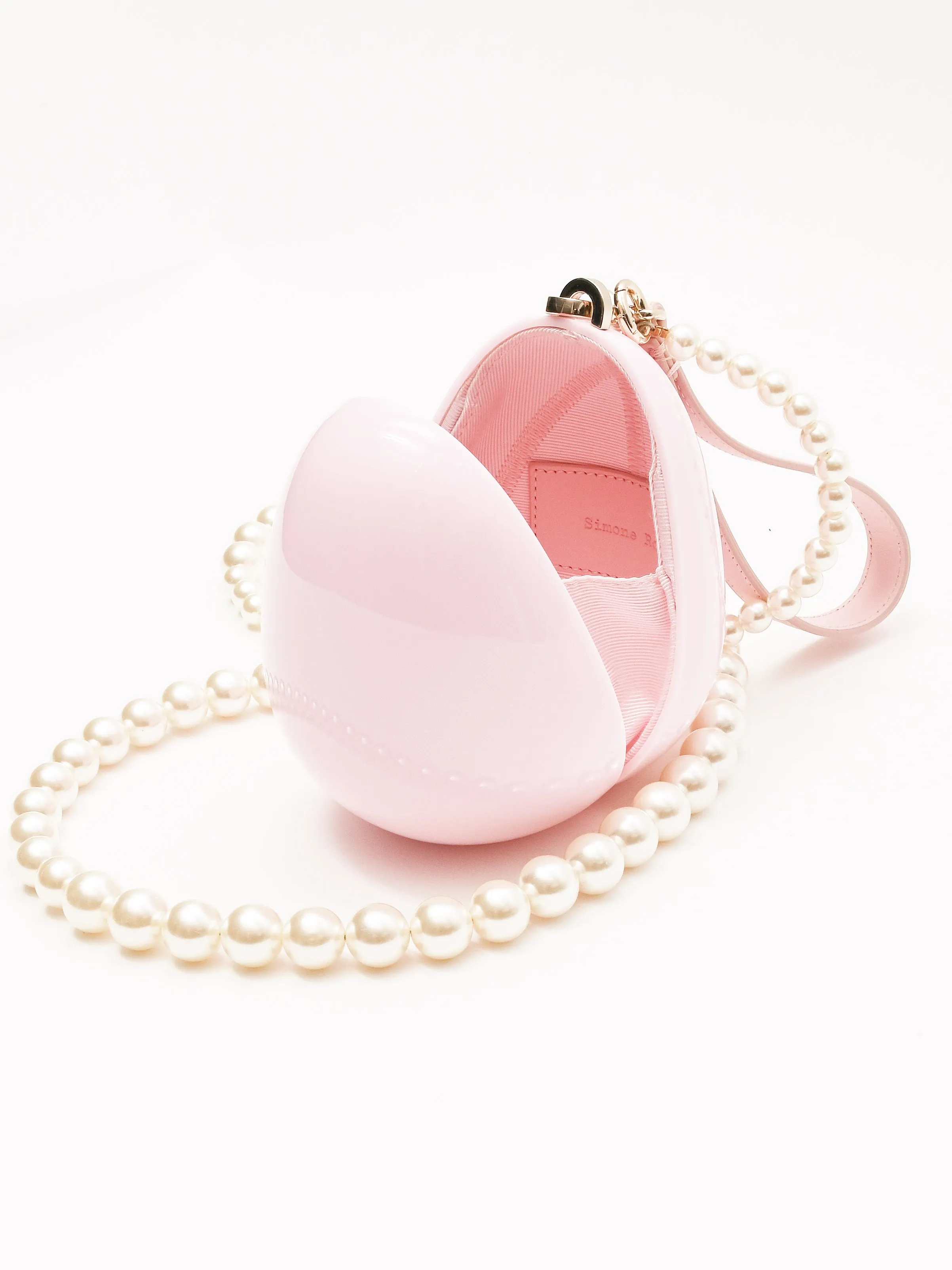 Pink Micro Egg Bag W/Pearl Crossbody sold by Frances May Houseline product image thumbnail 3