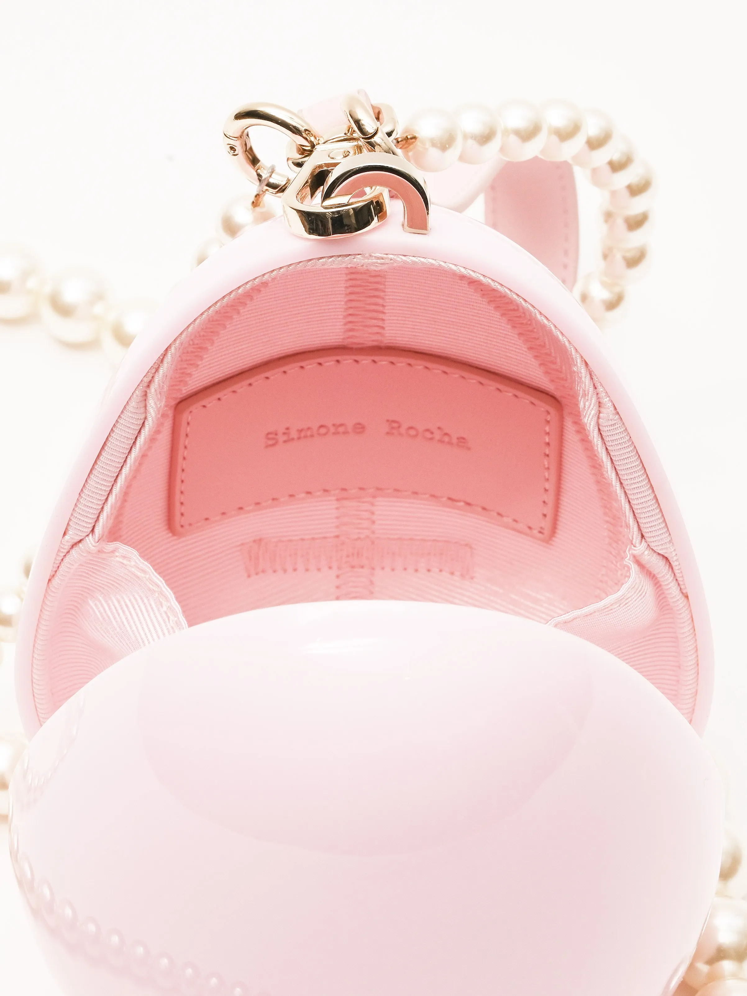 Pink Micro Egg Bag W/Pearl Crossbody sold by Frances May Houseline product image thumbnail 4