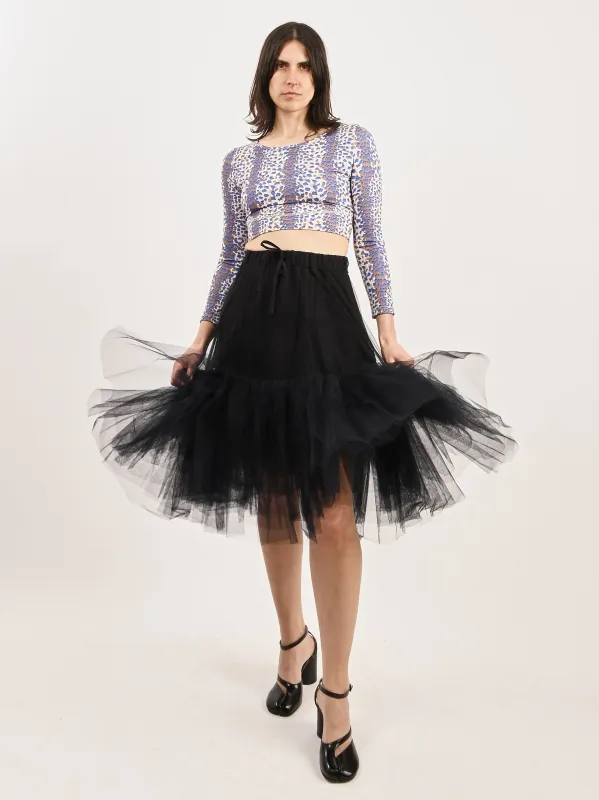 Black Elasticated Tutu Hem Detail Skirt sold by Frances May Houseline