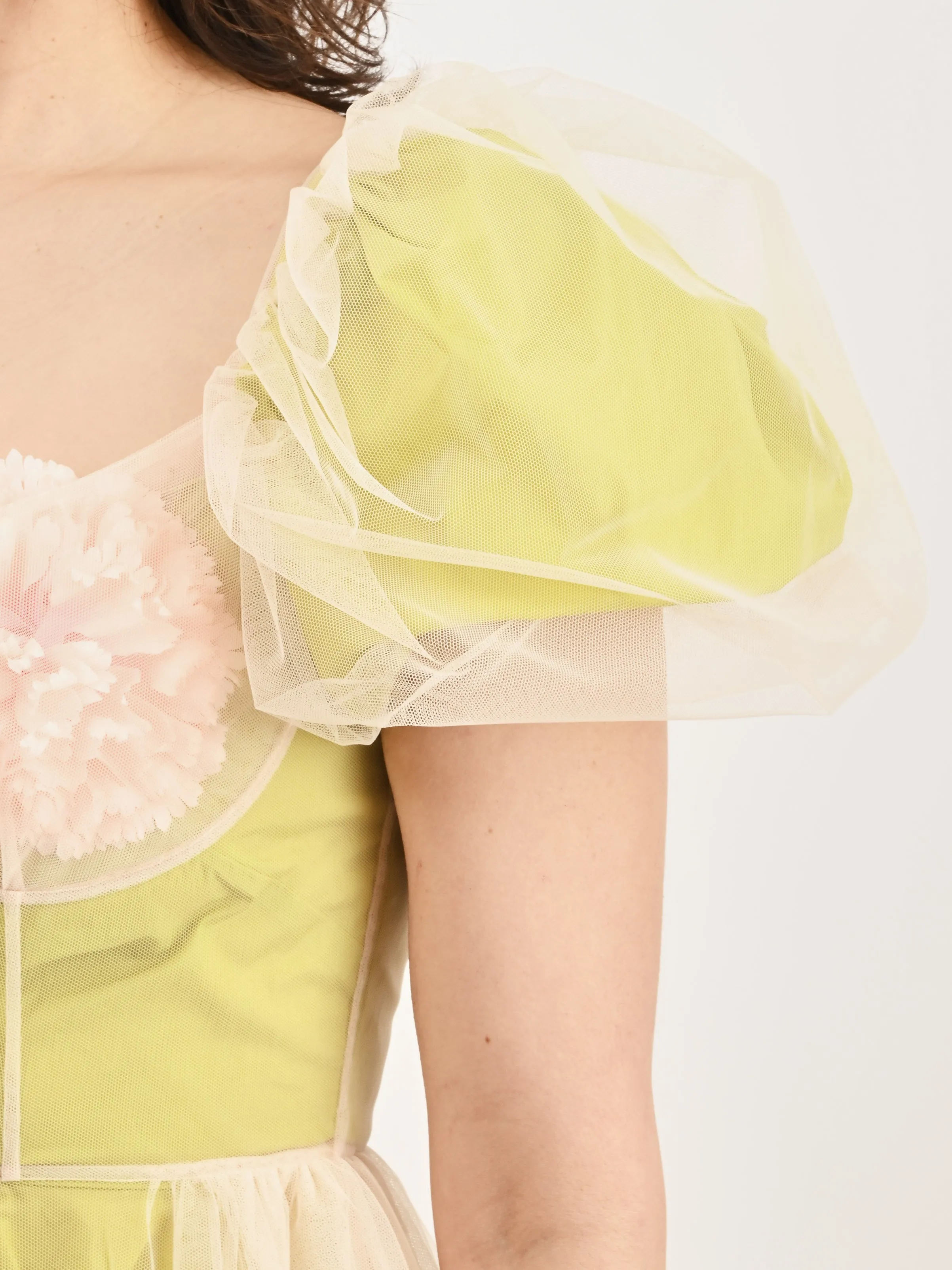 Matcha/Nude Layered Balconette Dress W/Carnation sold by Frances May Houseline product image thumbnail 4