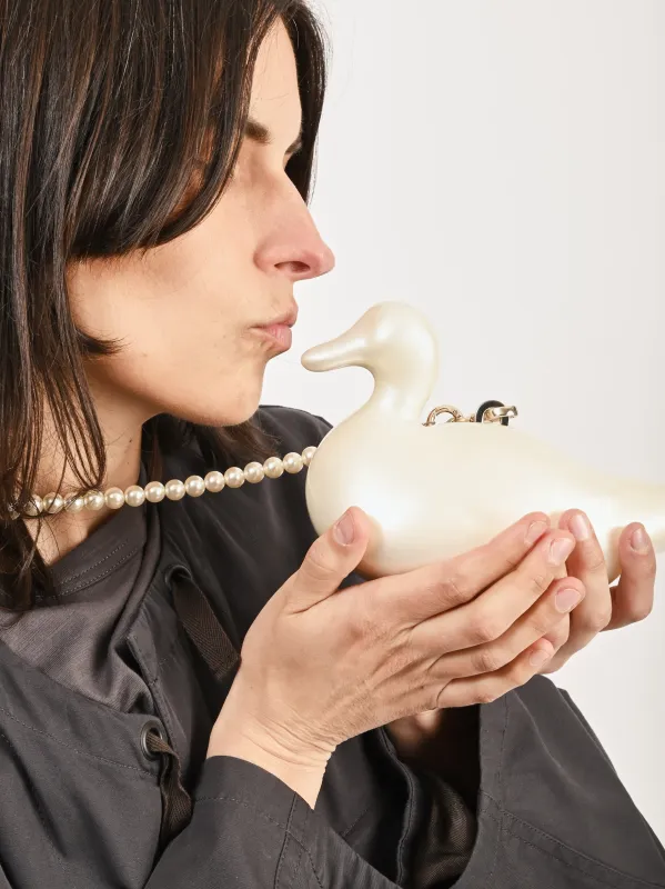 Duck Bag W/Pearl Crossbody made by Simone Rocha