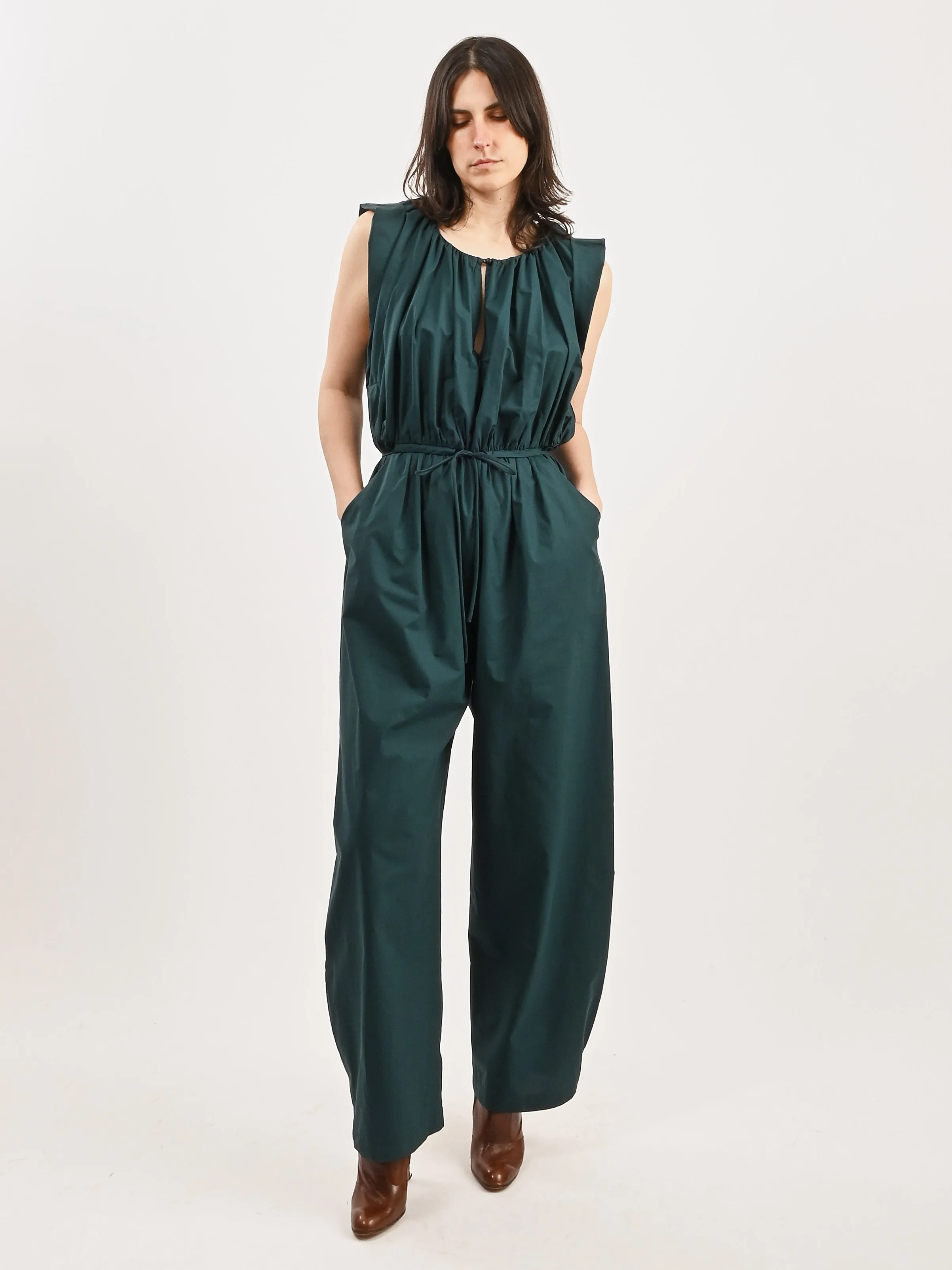 Dark Juniper Valencia Jumpsuit sold by Frances May Houseline