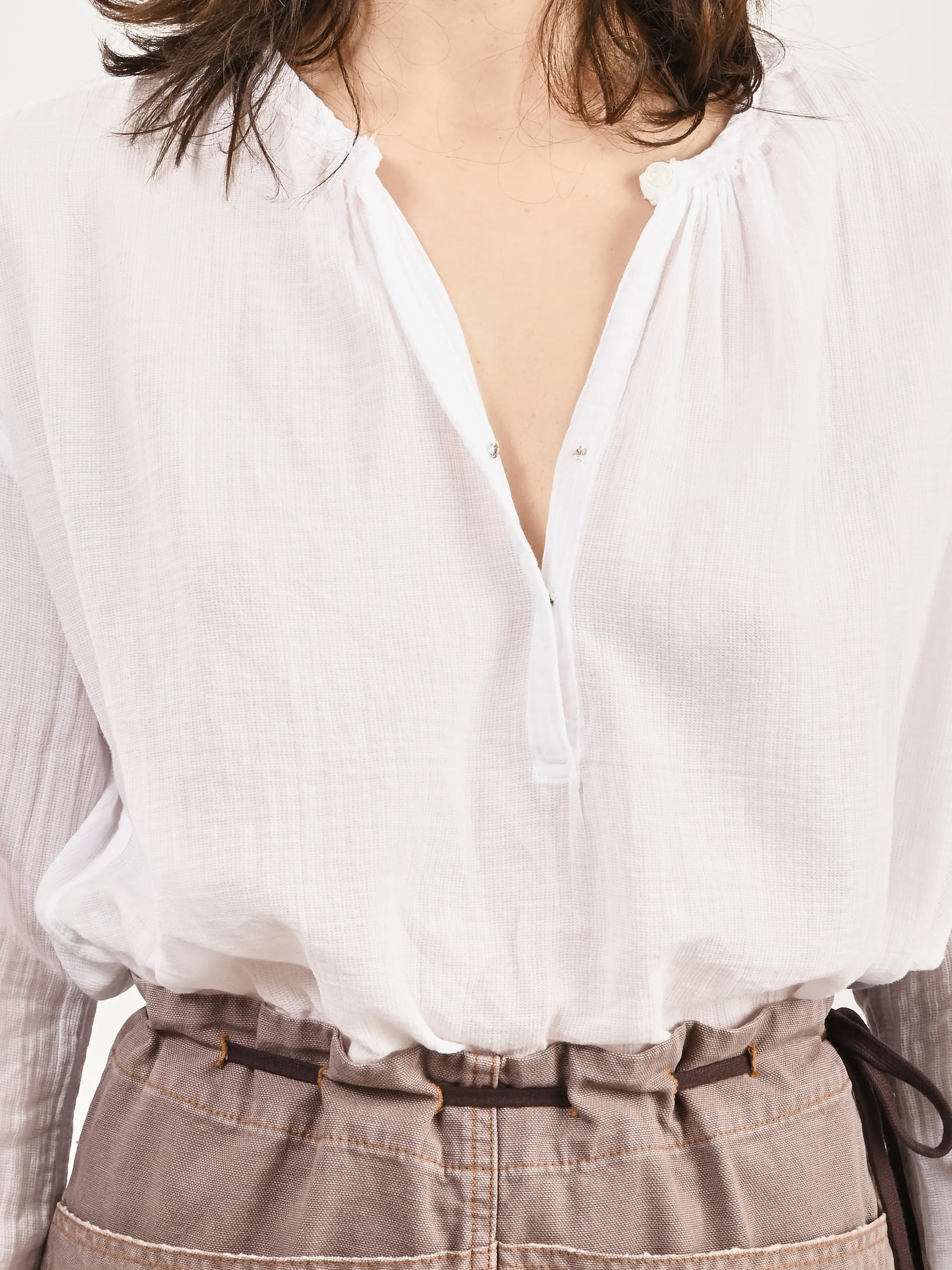 Optic White Poet Blouse sold by Frances May Houseline product image thumbnail 4