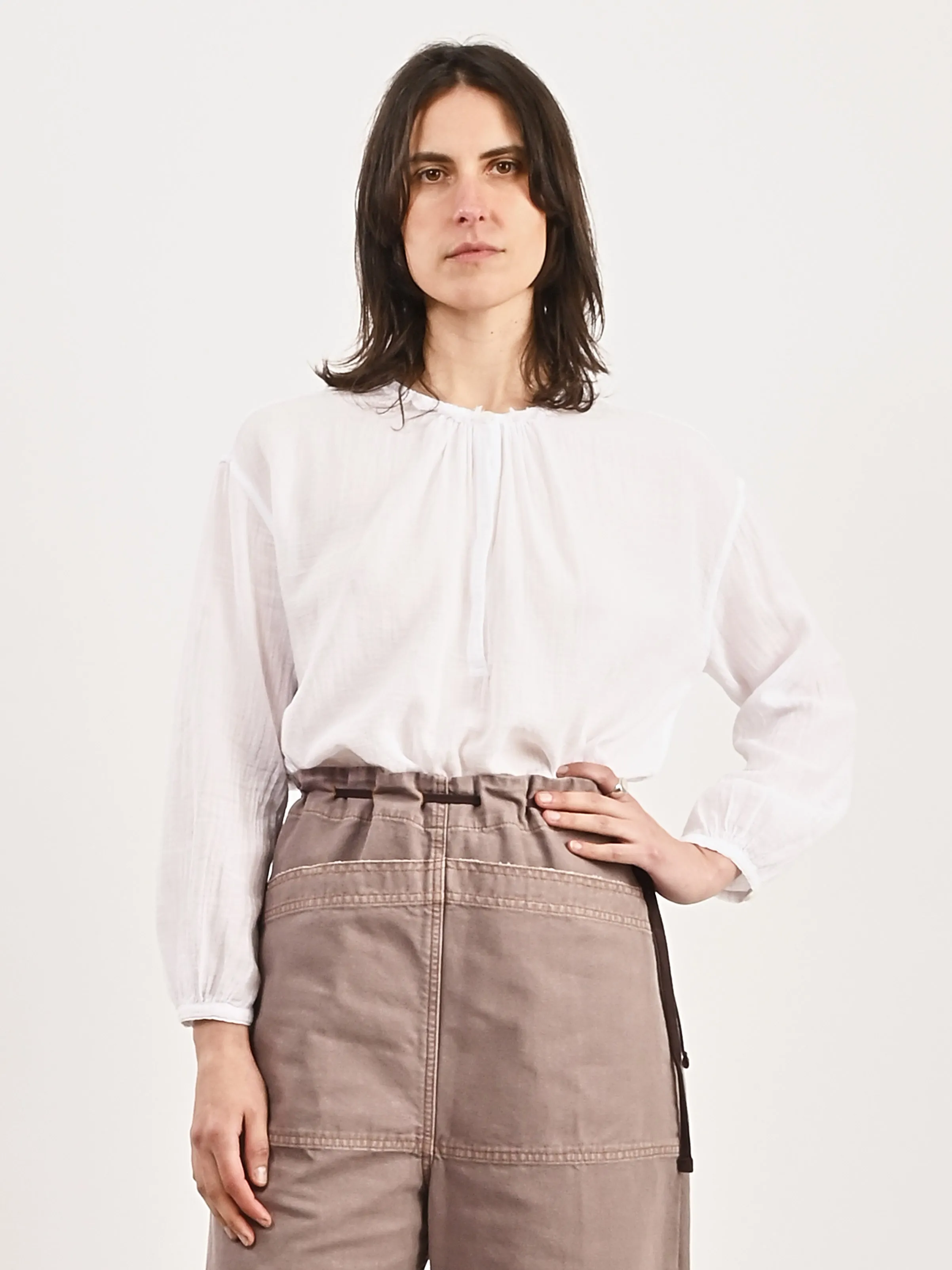 Optic White Poet Blouse sold by Frances May Houseline product image thumbnail 2