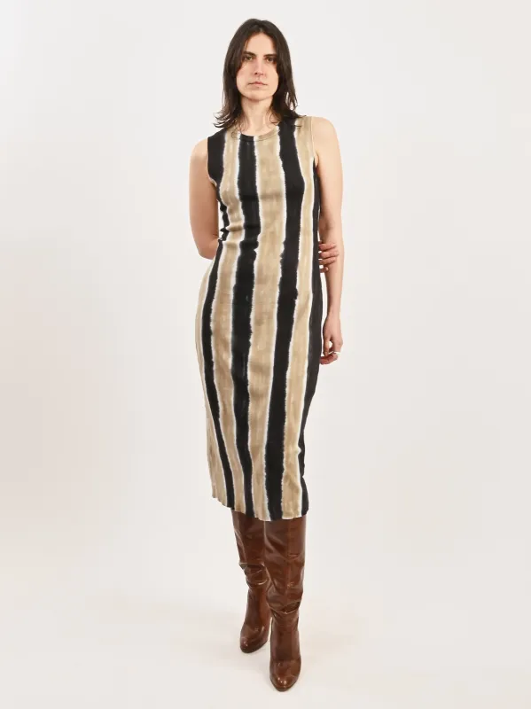 Neutral Stripes Column Midi Dress sold by Frances May Houseline