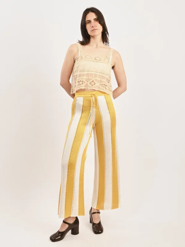 Marigold Stripe Cabana Pants sold by Frances May Houseline