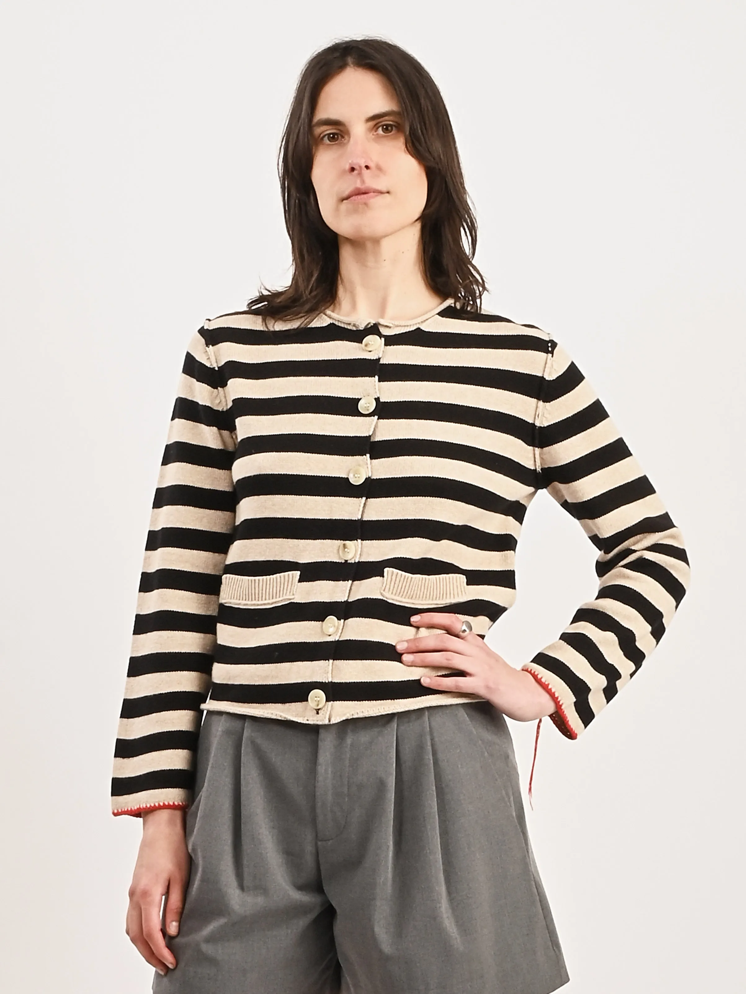Black Stripe Ferris Cardigan sold by Frances May Houseline product image thumbnail 2