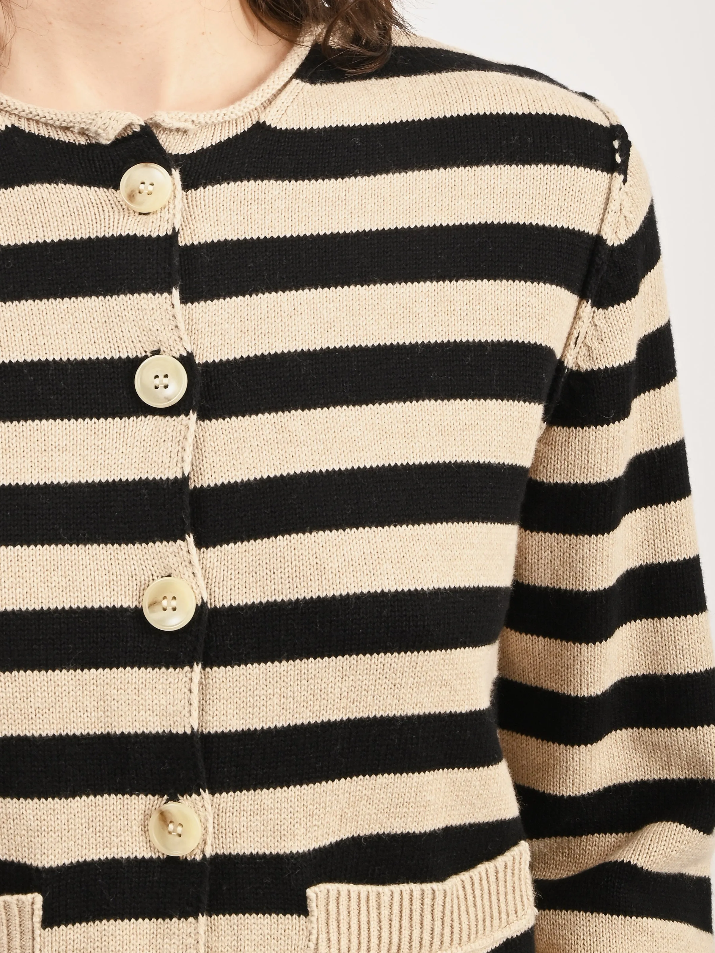Black Stripe Ferris Cardigan sold by Frances May Houseline product image thumbnail 3
