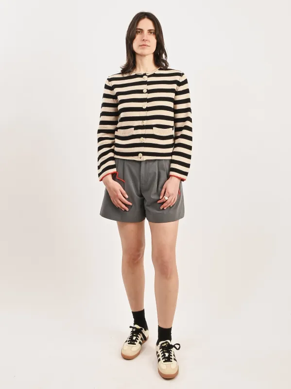 Black Stripe Ferris Cardigan made by Raquel Allegra