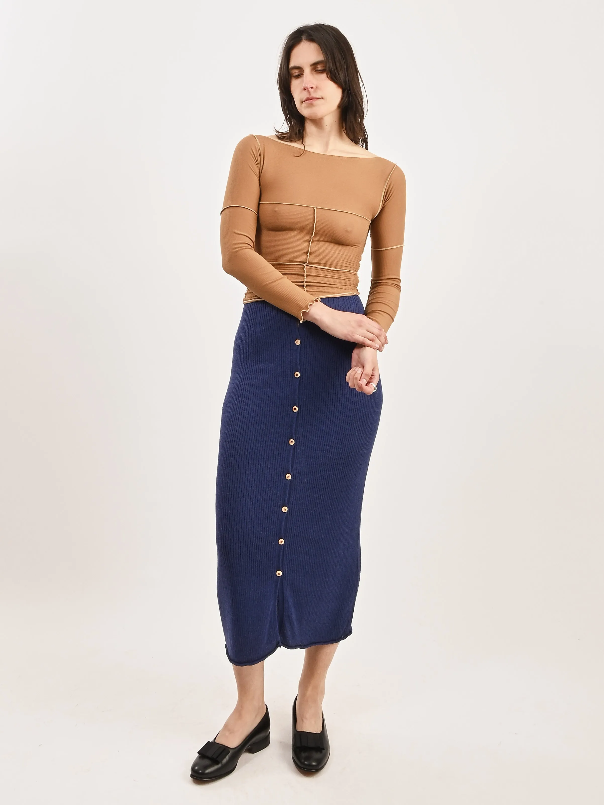 Alamillo Brown Cinder L/S Tee sold by Frances May Houseline