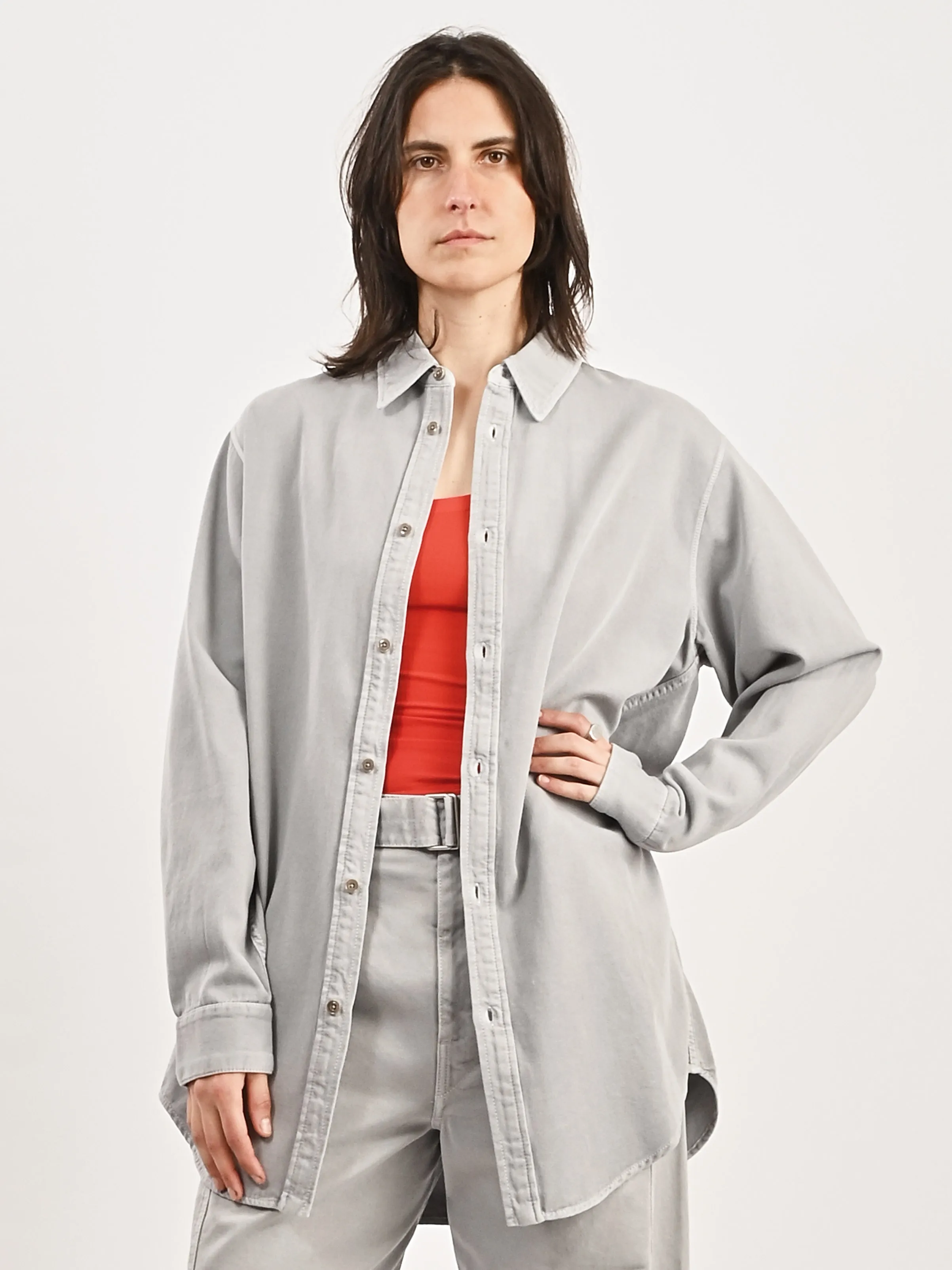 Snowy Blue Grey Relaxed Shirt sold by Frances May Houseline product image thumbnail 2