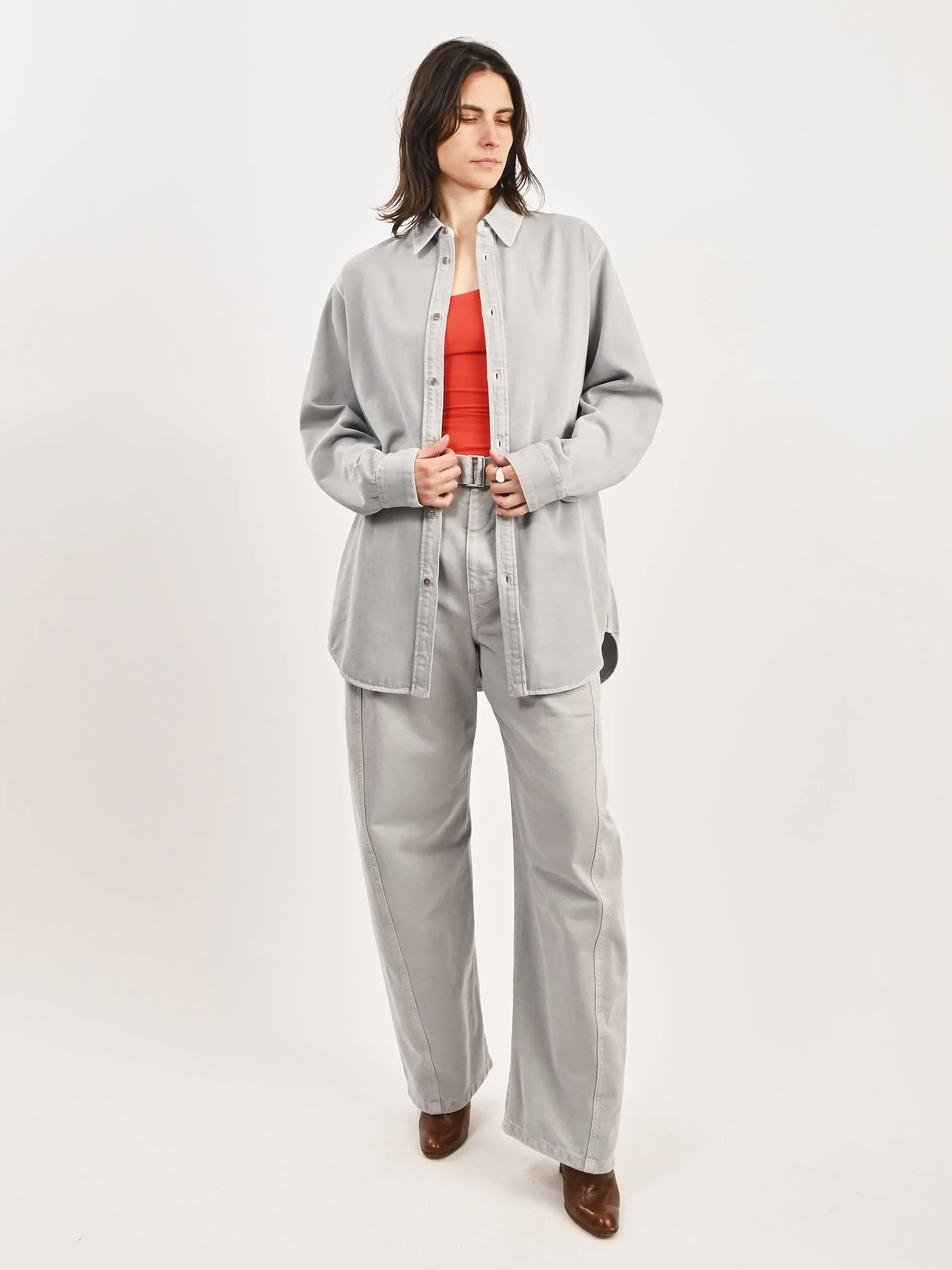 Snowy Blue Grey Relaxed Shirt sold by Frances May Houseline