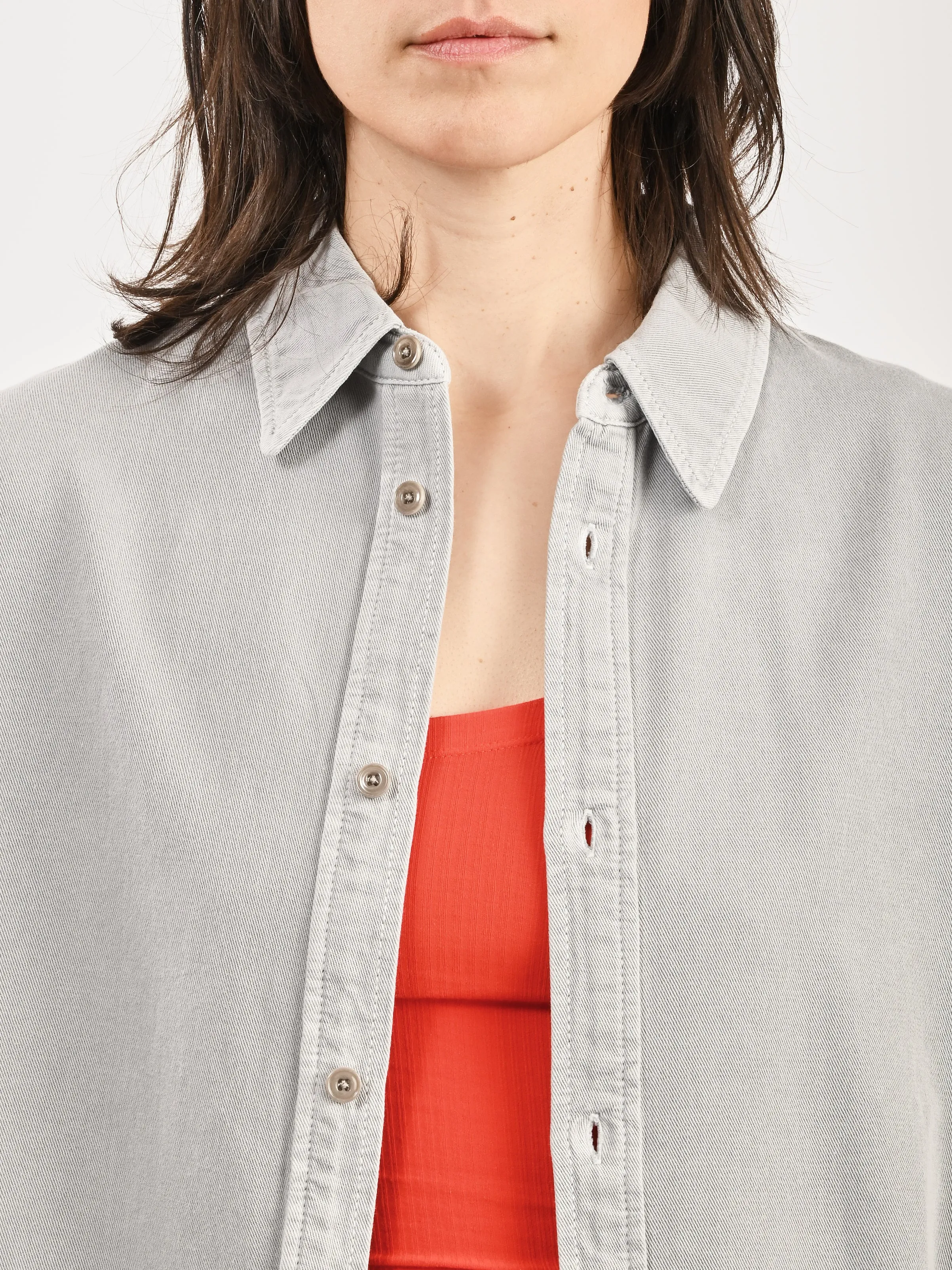 Snowy Blue Grey Relaxed Shirt sold by Frances May Houseline product image thumbnail 3