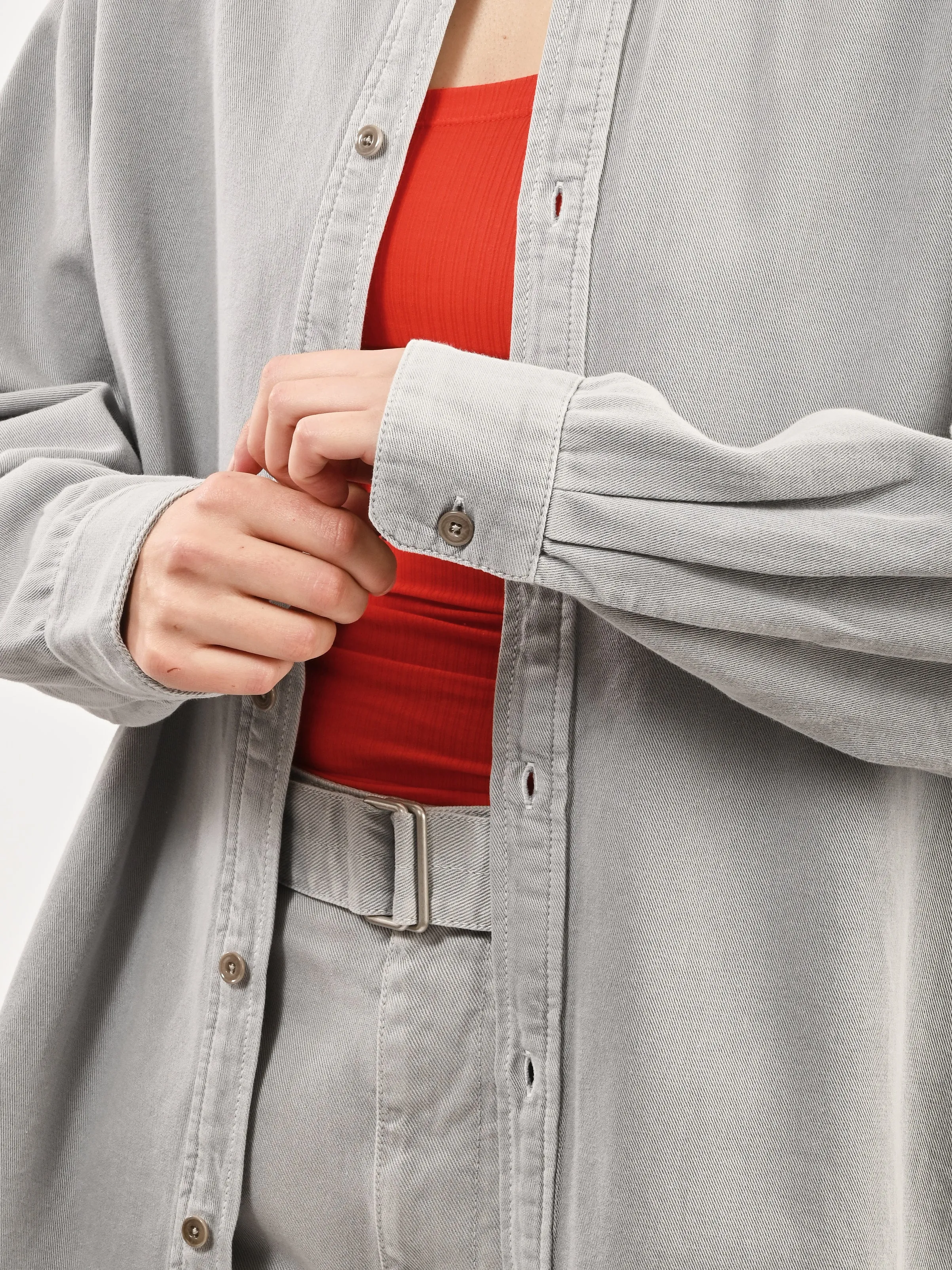 Snowy Blue Grey Relaxed Shirt sold by Frances May Houseline product image thumbnail 5