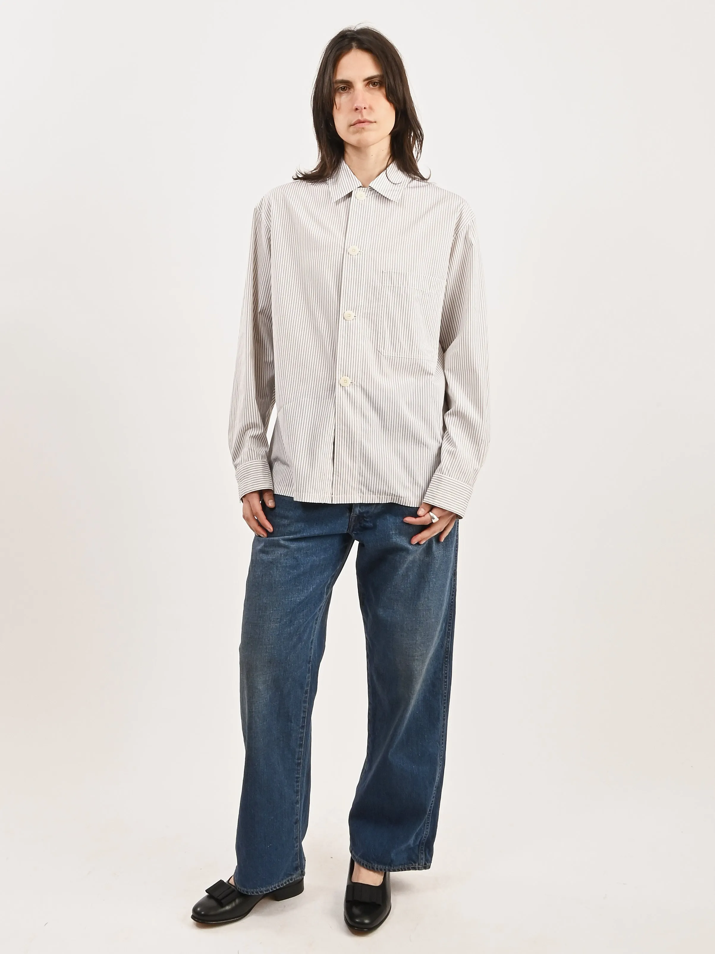 Creamy White/Taupe/Black Pyjama Shirt sold by Frances May Houseline