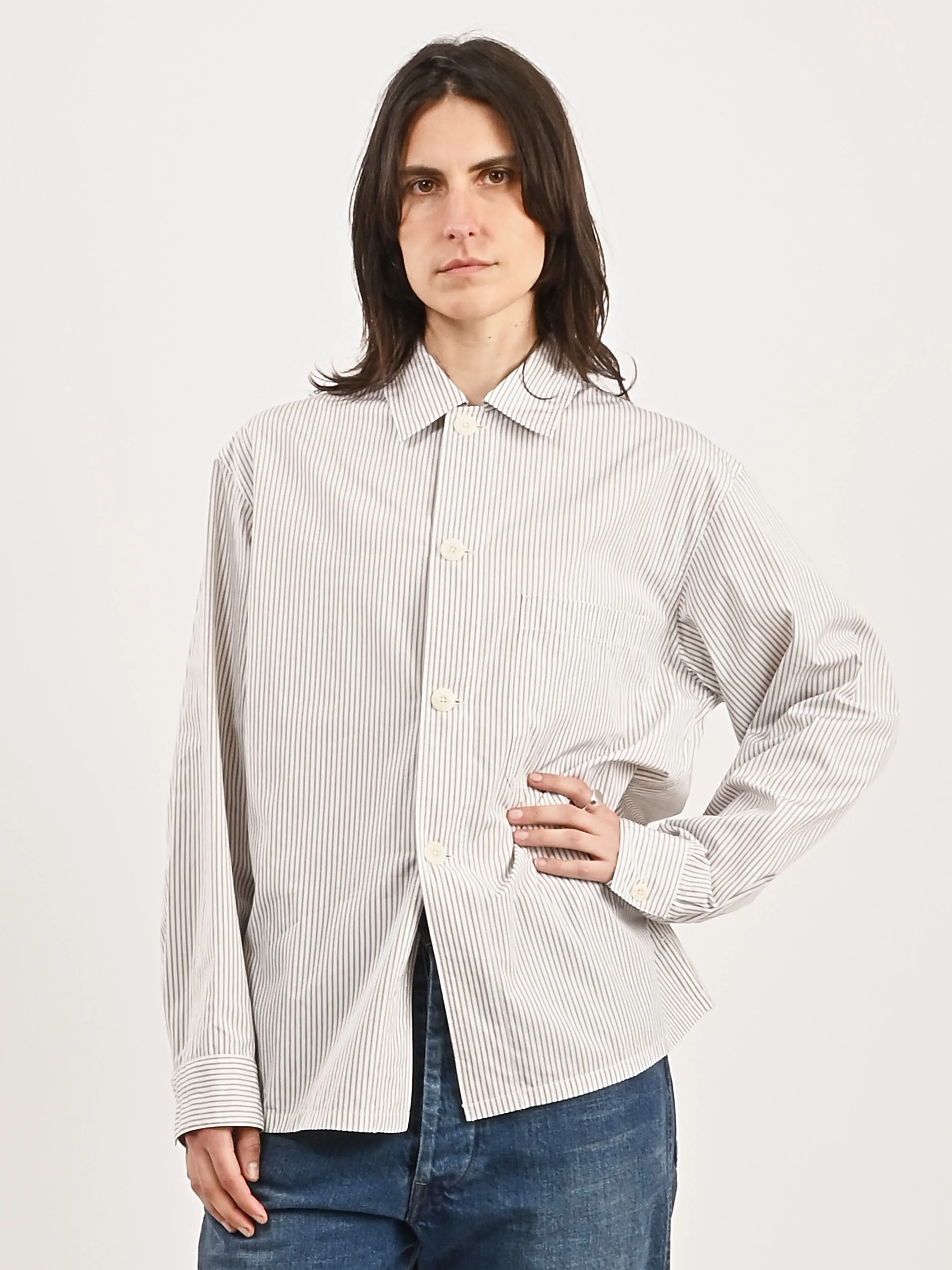 Creamy White/Taupe/Black Pyjama Shirt sold by Frances May Houseline product image thumbnail 2
