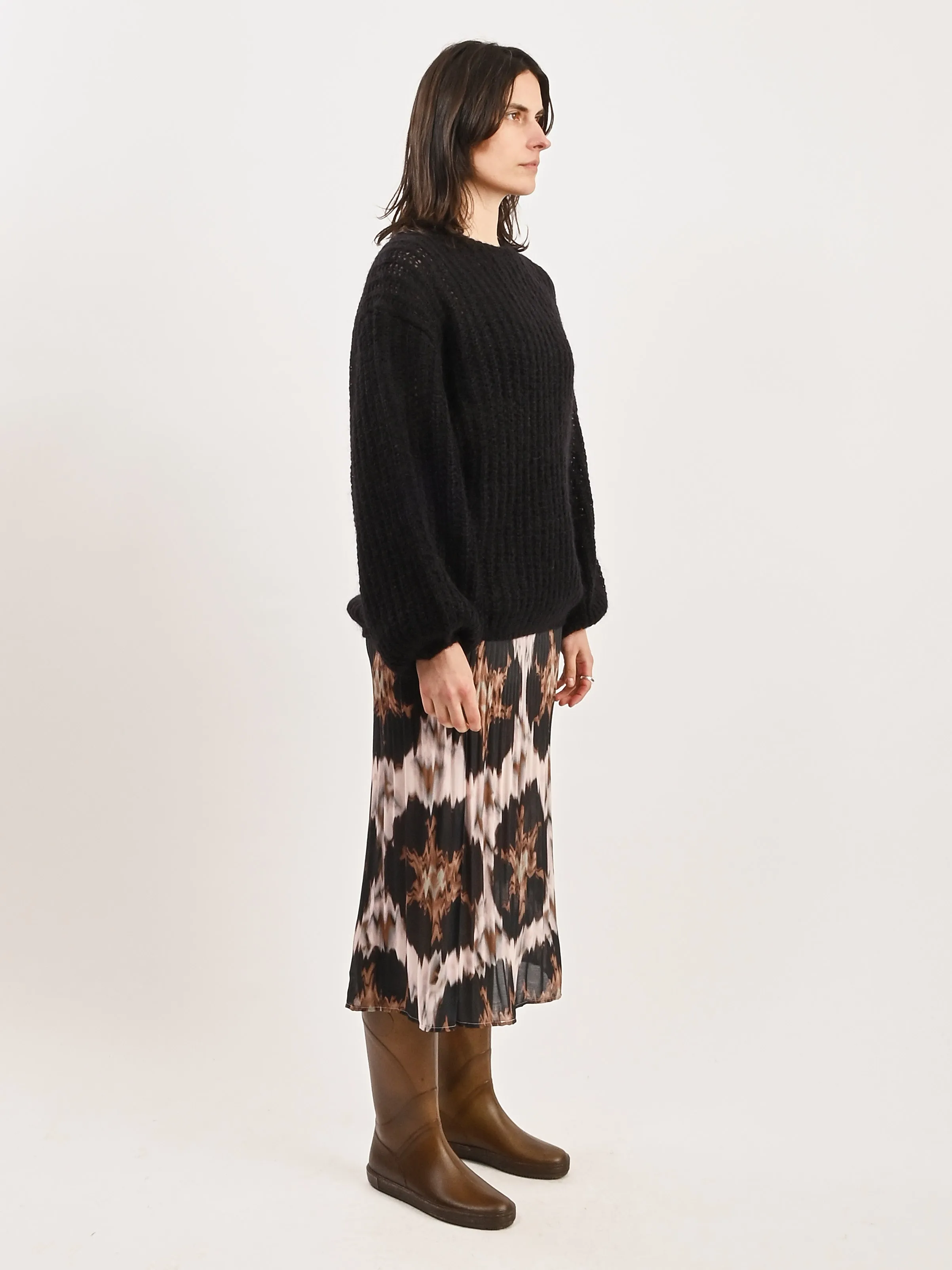 Black Puffed Knit sold by Frances May Houseline product image thumbnail 5