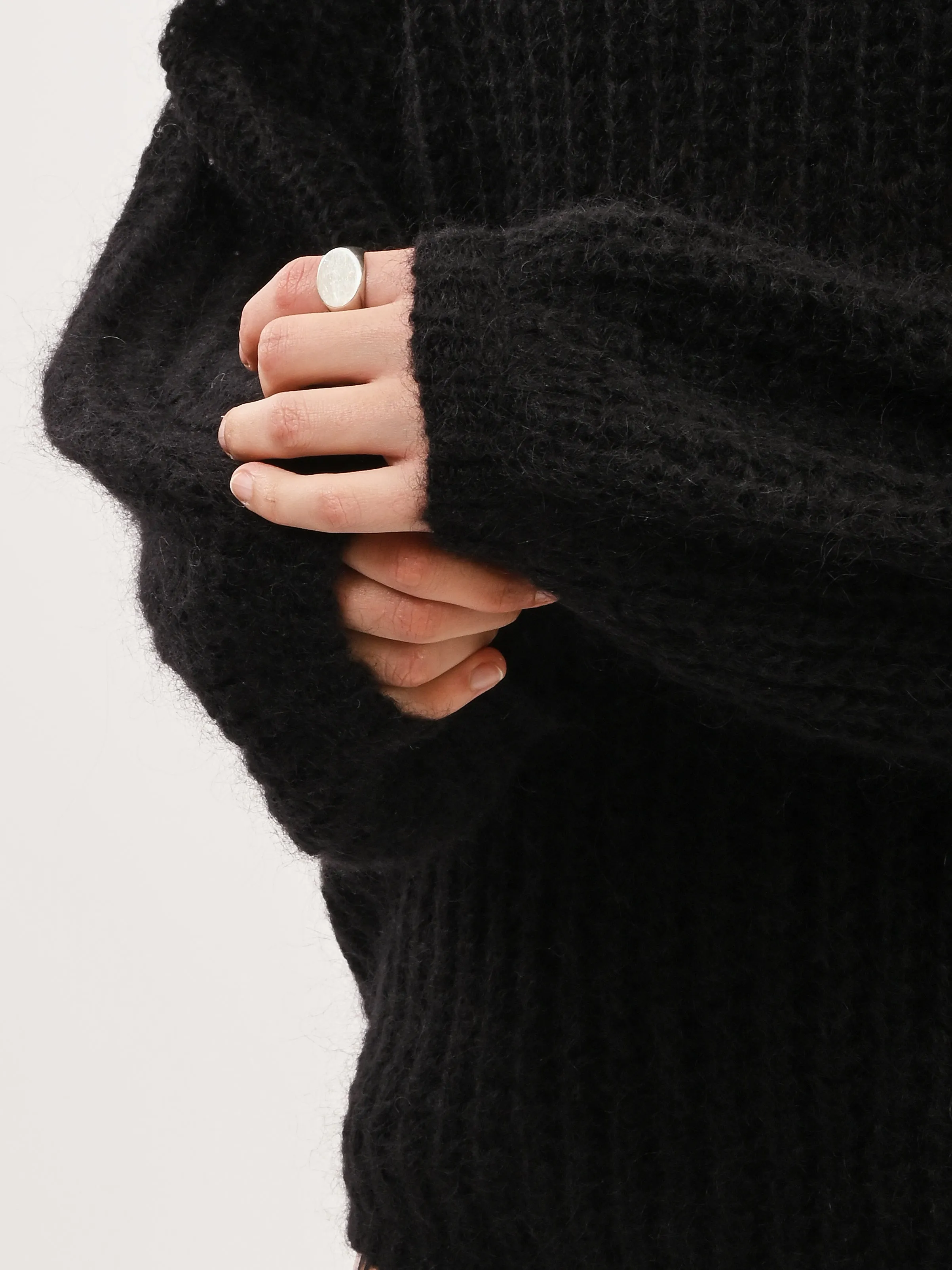 Black Puffed Knit sold by Frances May Houseline product image thumbnail 4